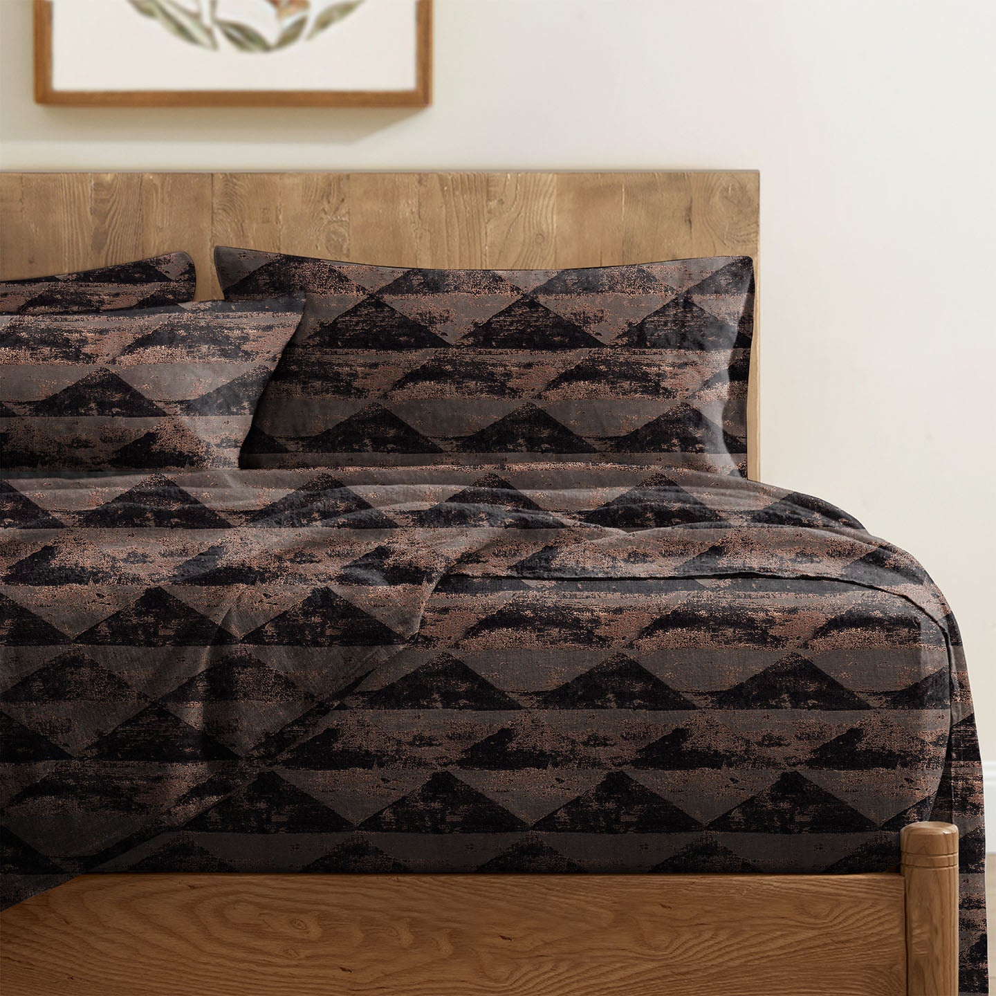 Mystique Bronze Bedsheet for Double Bed with 2 PillowCovers King Size (104" X 90")