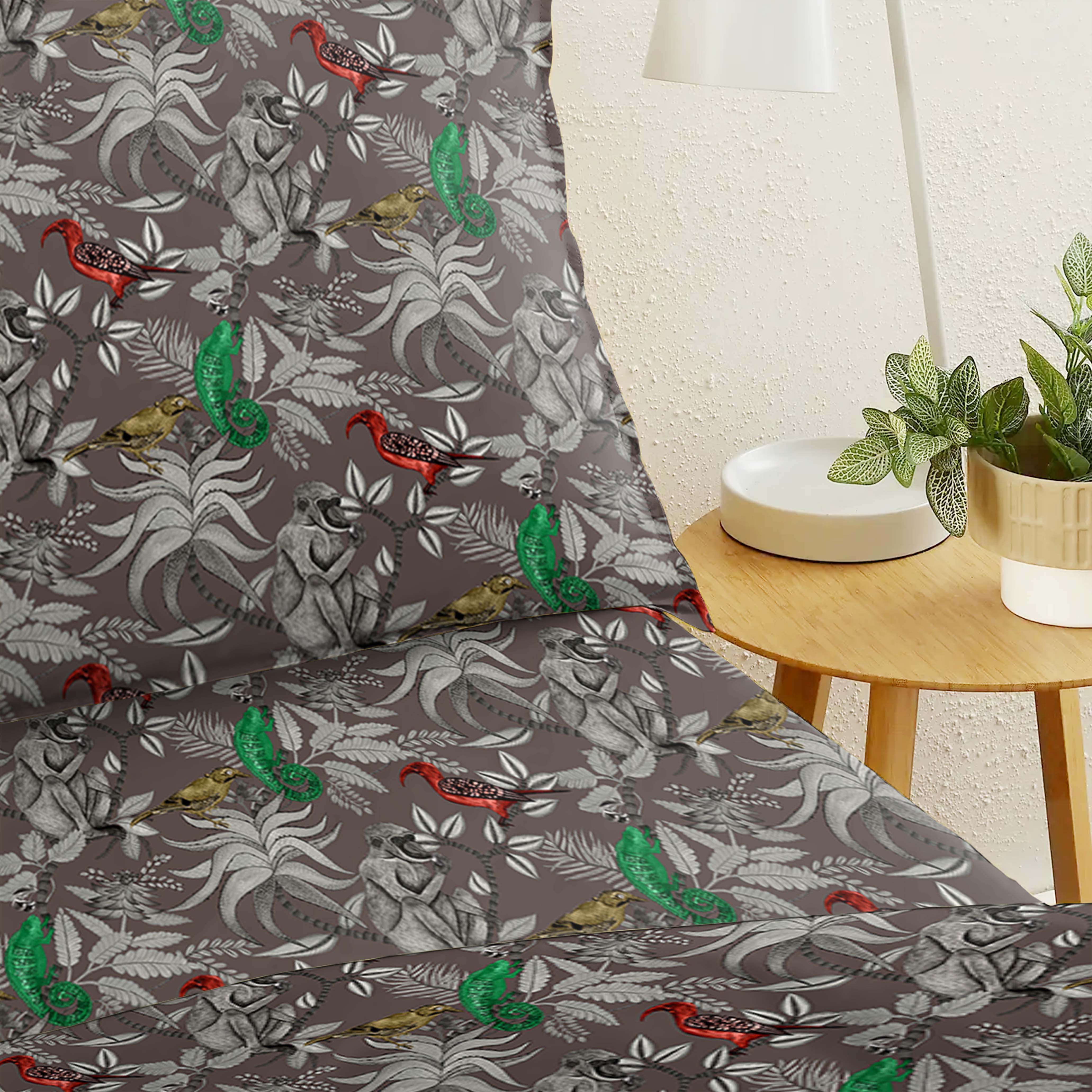 CASABLEU MICROFIBER BEDCOVER BABOON BROWN FOR SINGLE BED WITH PILLOW COVERS KING SIZE (60" X 90")