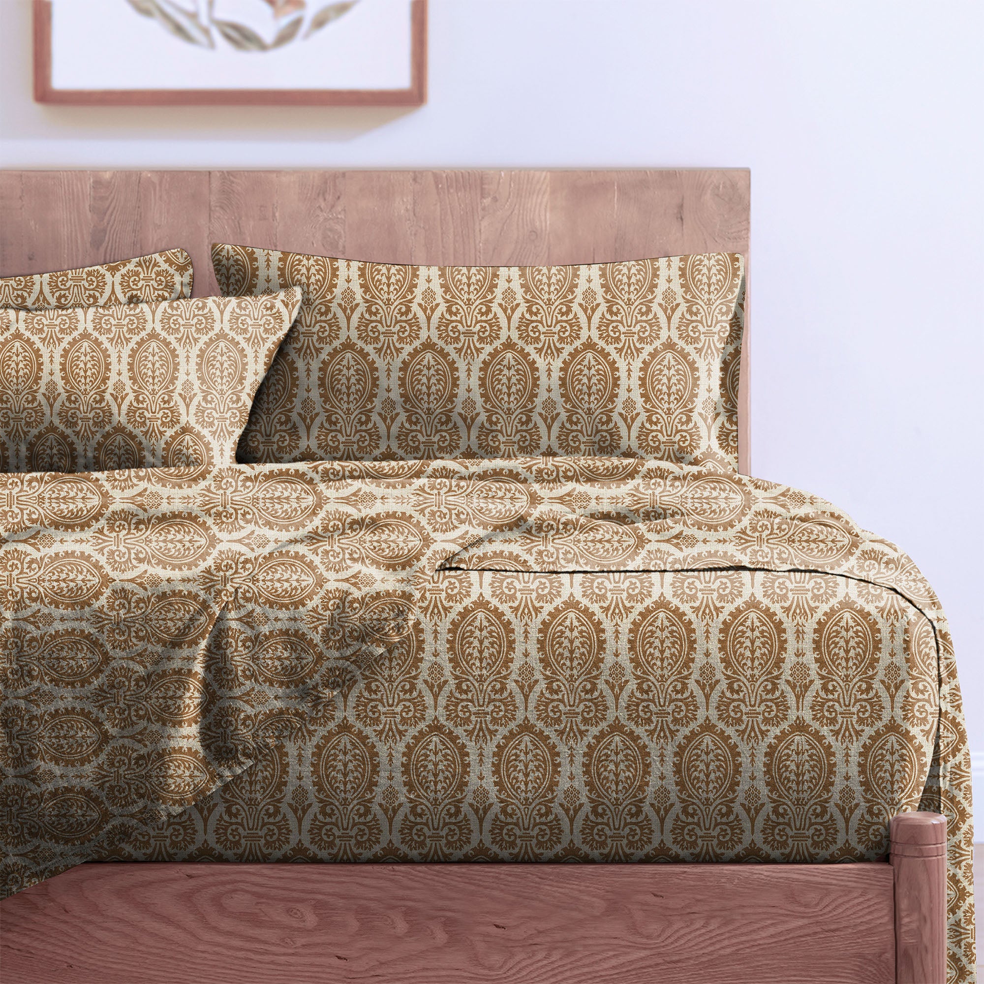 Manchester Brown Bear Bedcover for Double Bed with 2 Pillow Covers King Size (104" X 90")