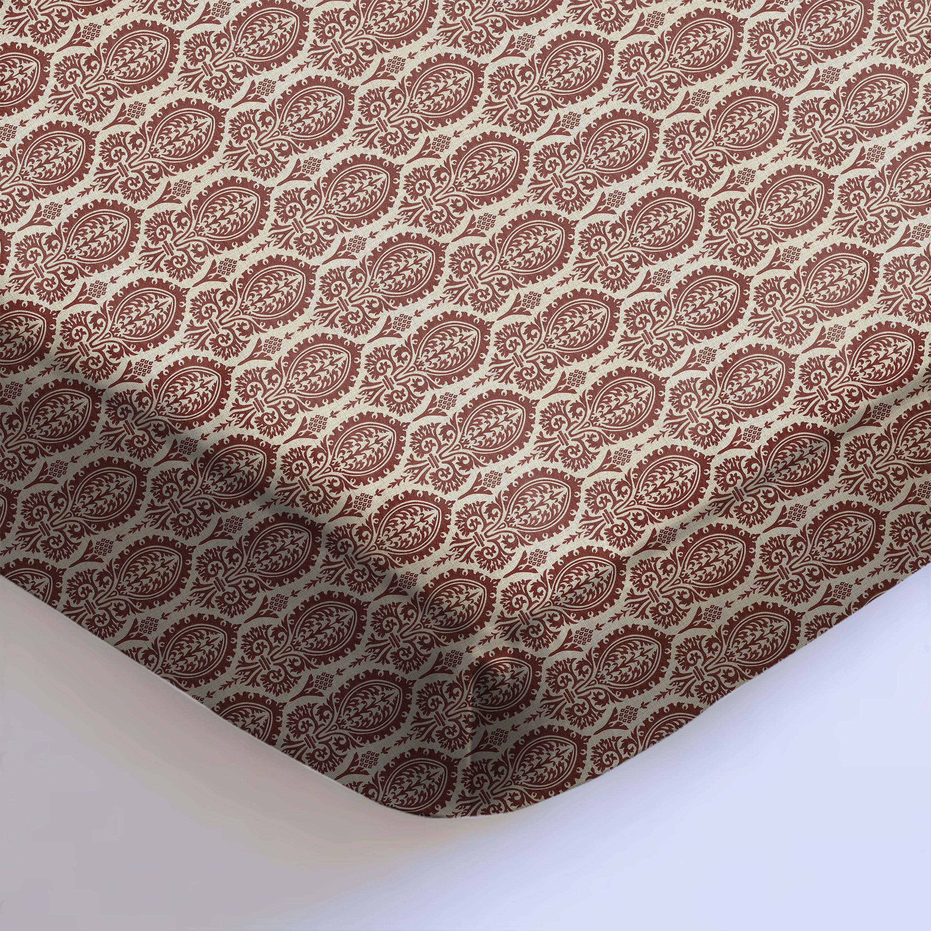 Manchester Brown Derby Bedcover for Double Bed with 2 Pillow Covers King Size (104" X 90")