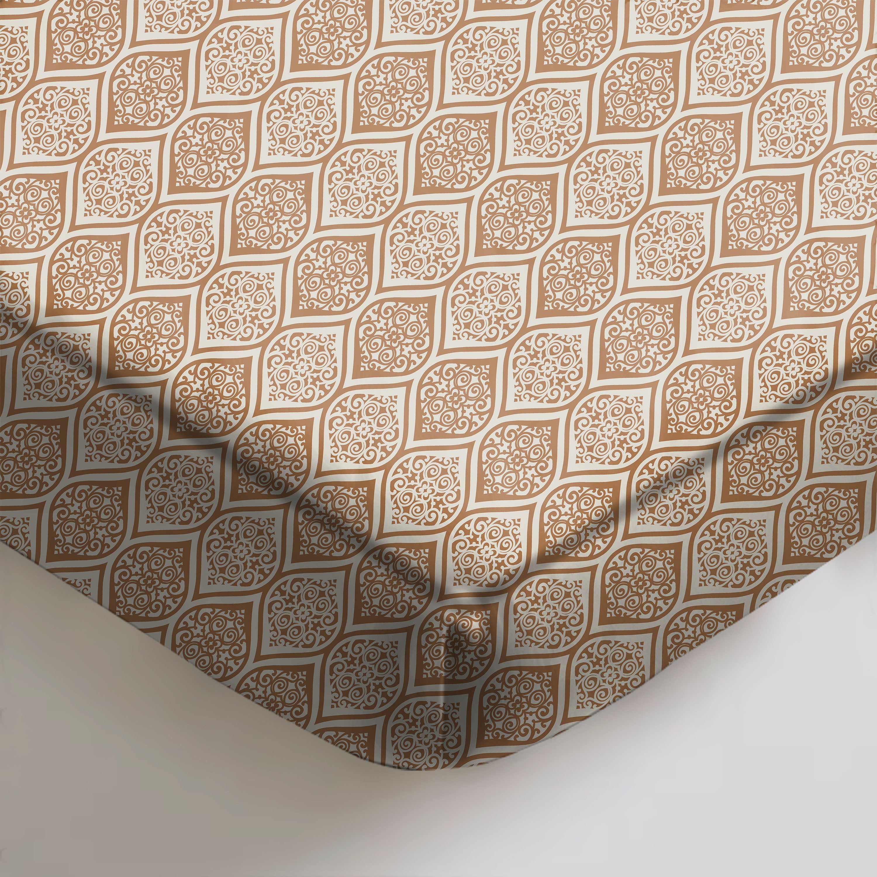 Manhattan Brownish Bedcover for Double Bed with 2 Pillow Covers King Size (104" X 90")