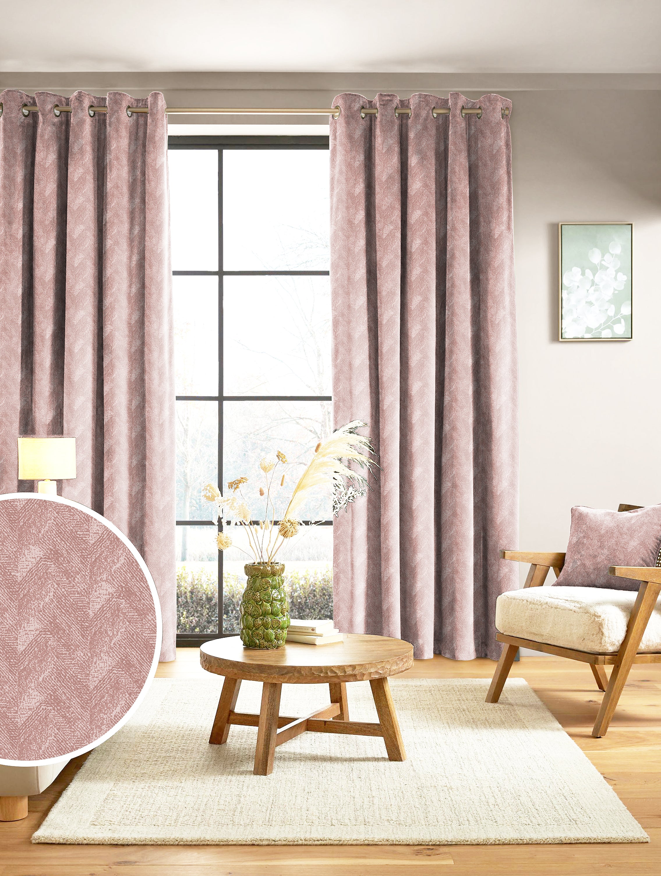 ENSLEY CLAY PRINTED BLACKOUT CURTAIN