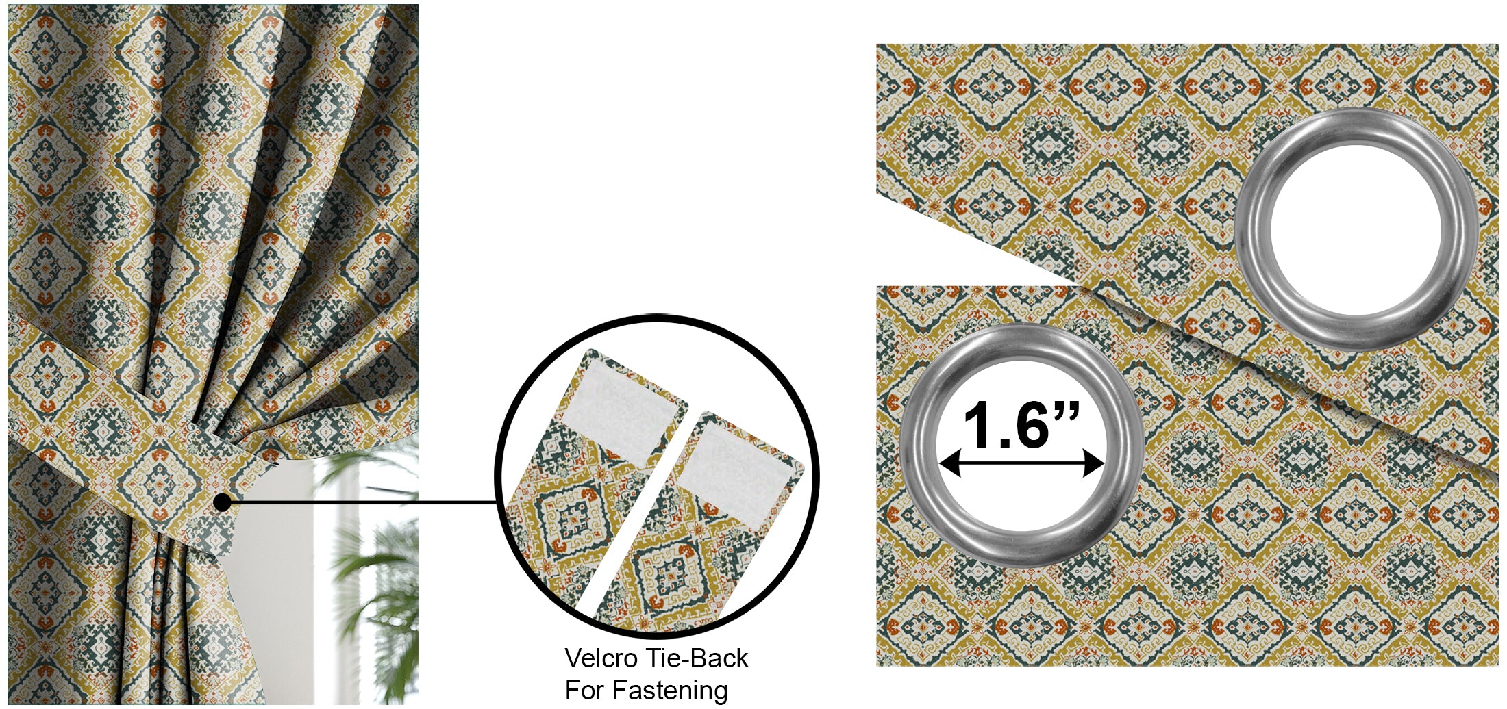MOROCO CORN PRINTED BLACKOUT CURTAIN