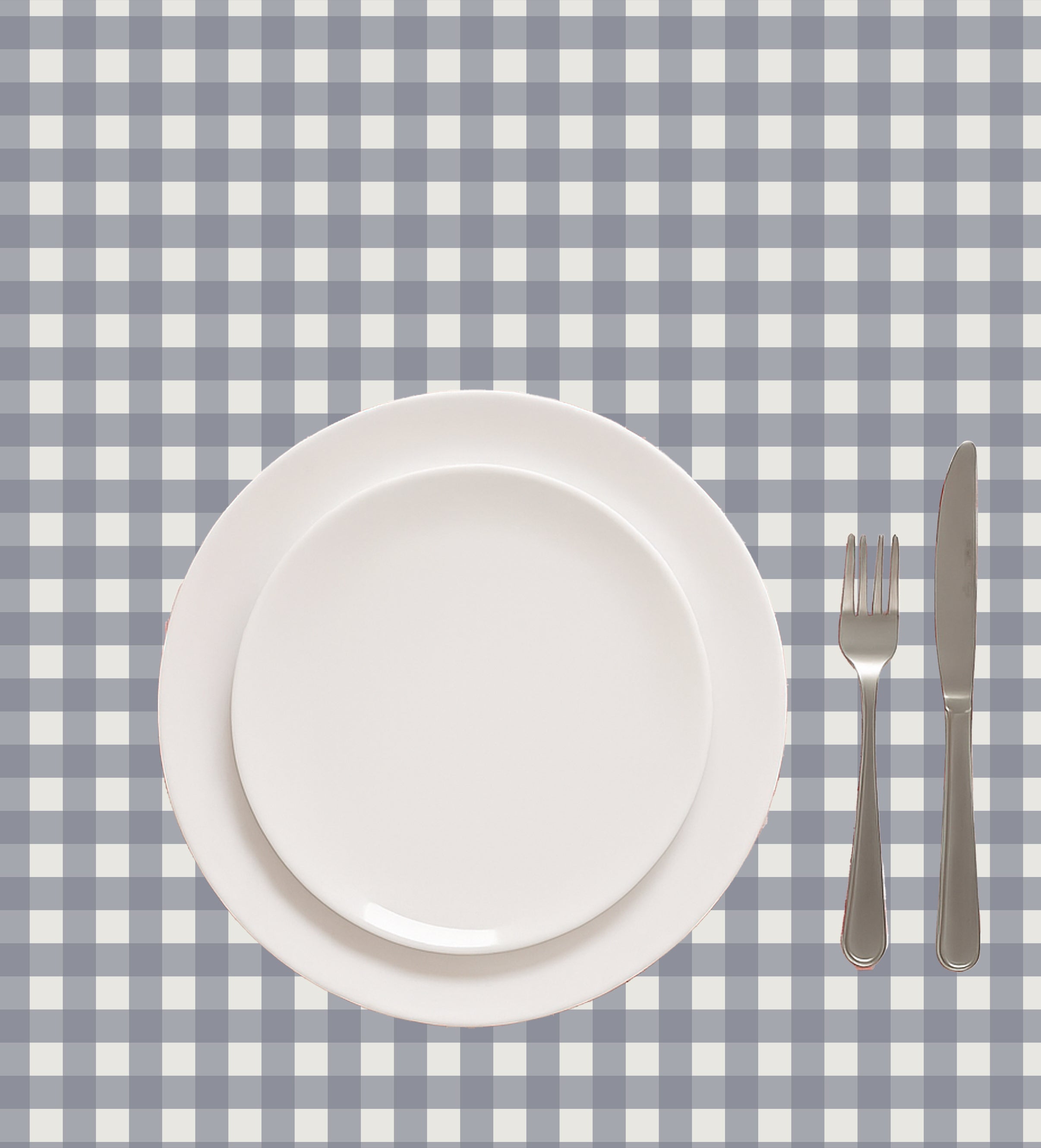 GINGHAM CHECKS GREY TABLE CLOTH