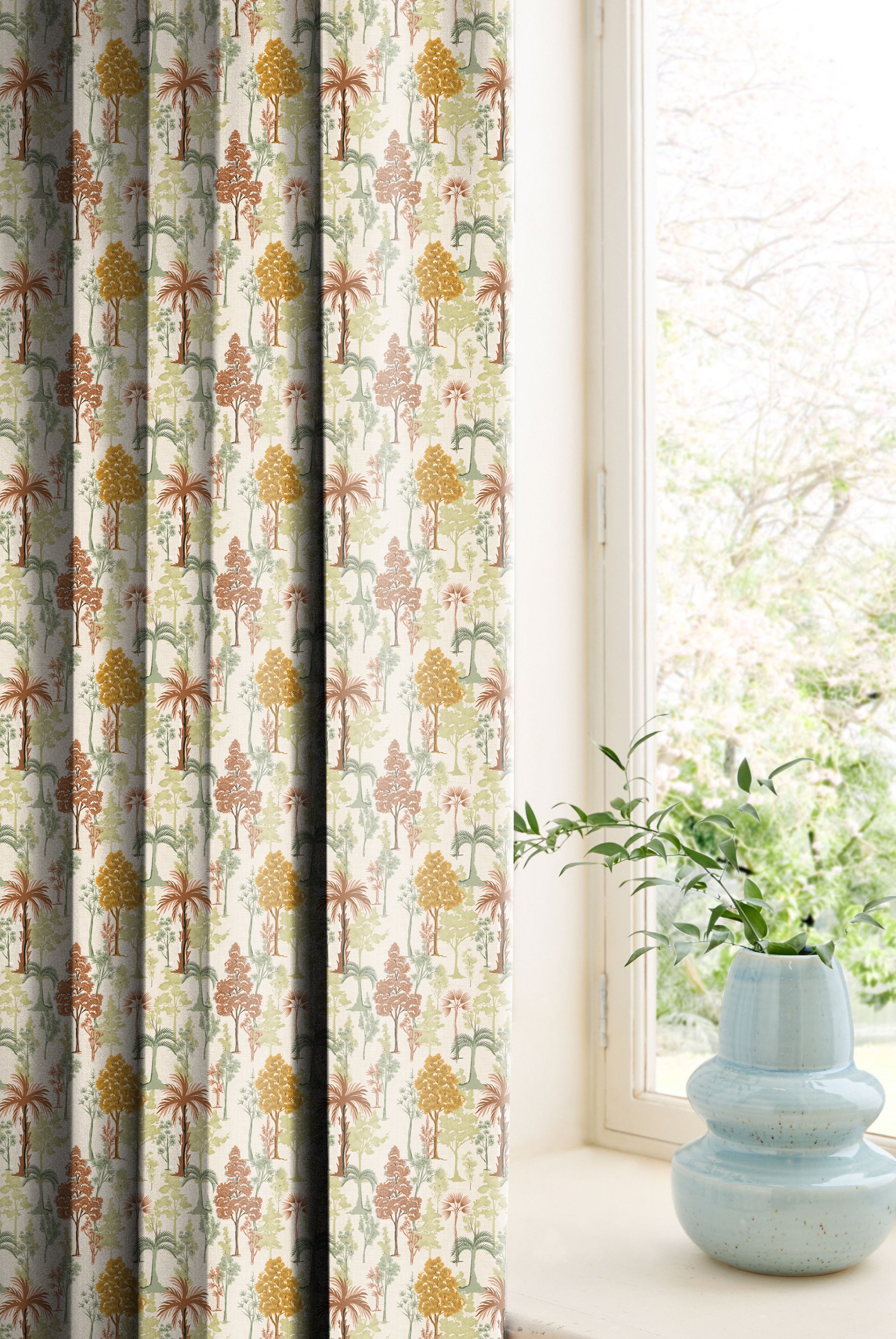 GENOA MUSTARD ROOM DARKENING PRINTED CURTAIN