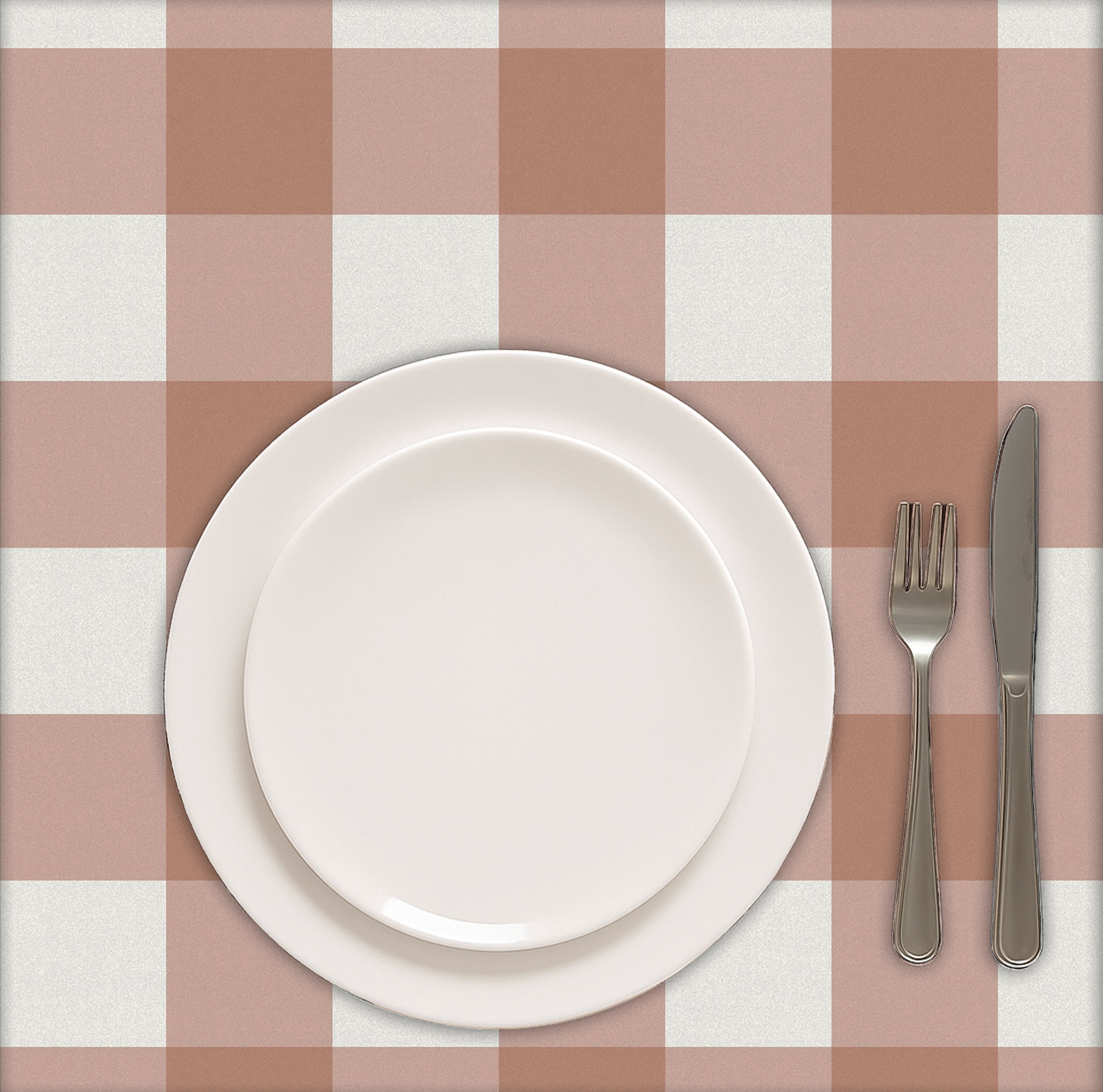 SPRING GALLERY BIG CHECK REDDISH ORANGE TABLE CLOTH