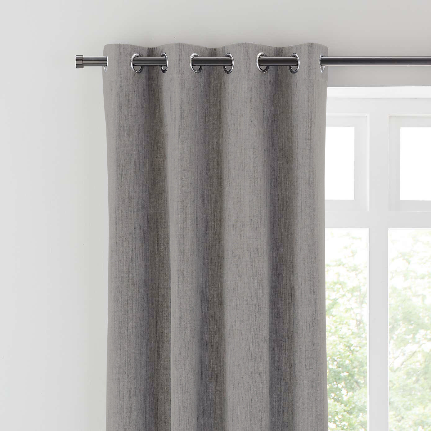 BROOKE TEX GREY PRINTED BLACKOUT CURTAINS