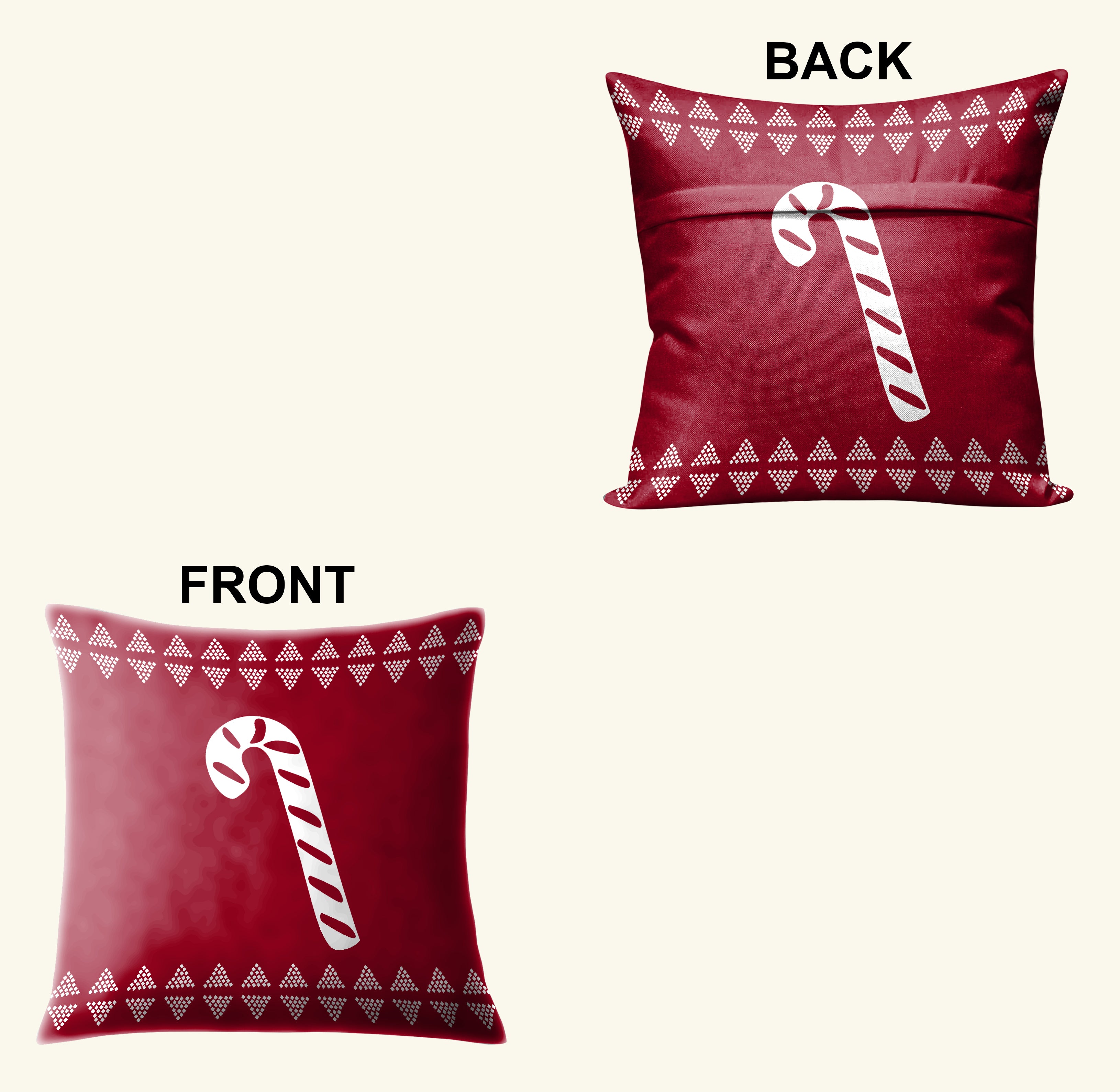 CHRISTMAS CANDY CANE CUSHION COVER (Pack of 2)