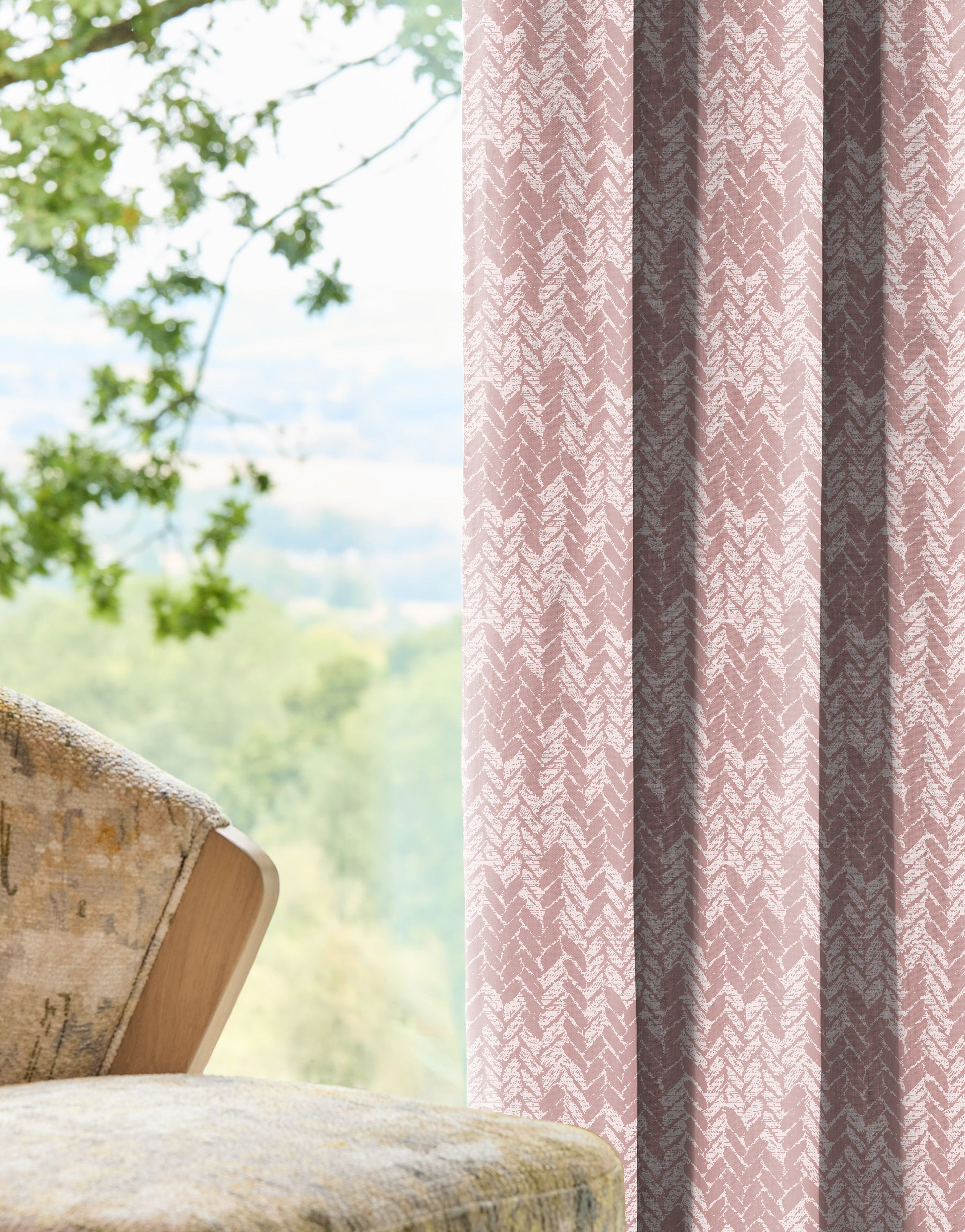 EDINA PINK PRINTED BLACKOUT CURTAIN