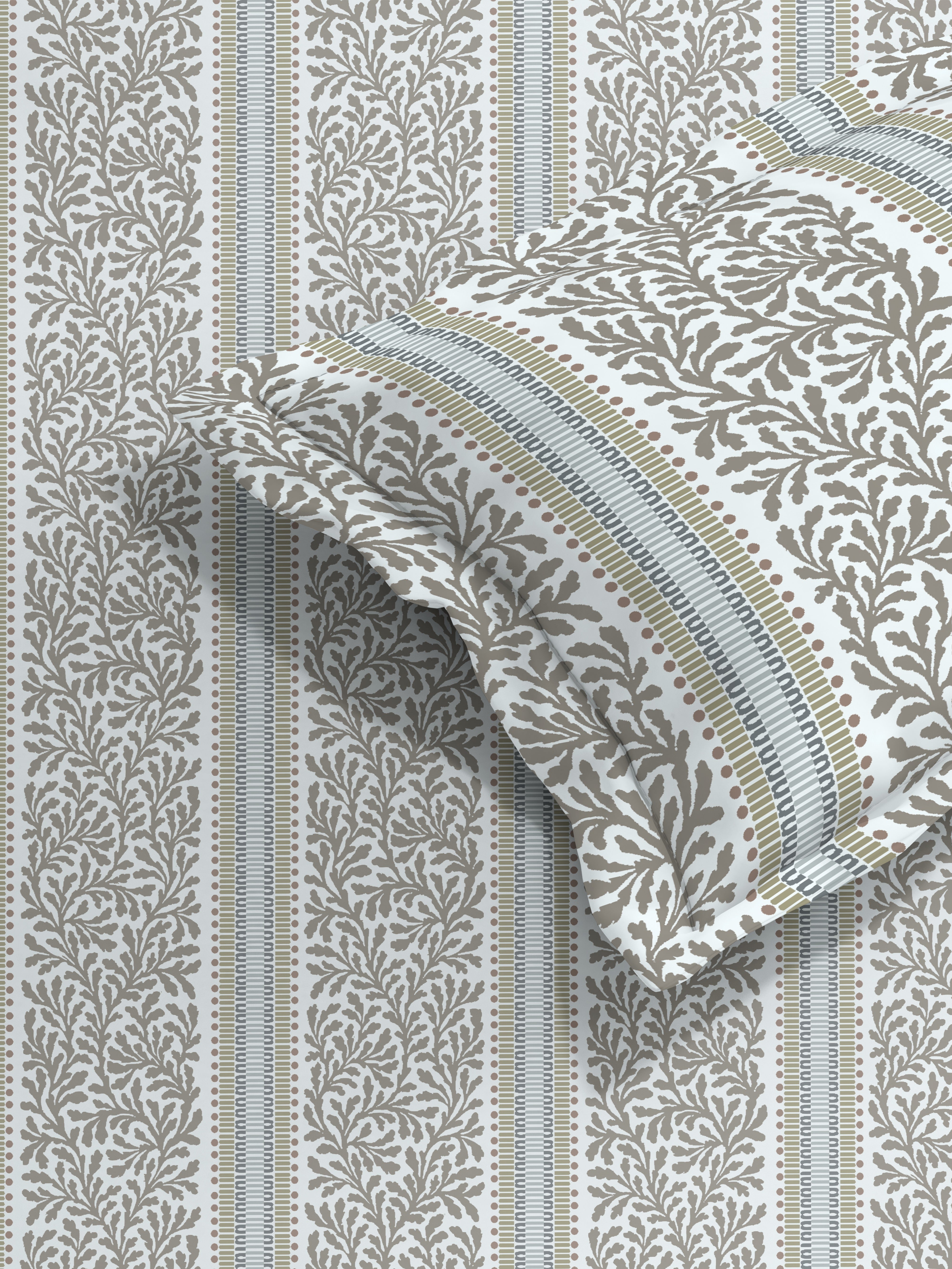 TORONTO COFFEE COTTON BEDSHEET WITH PILLOWCOVER