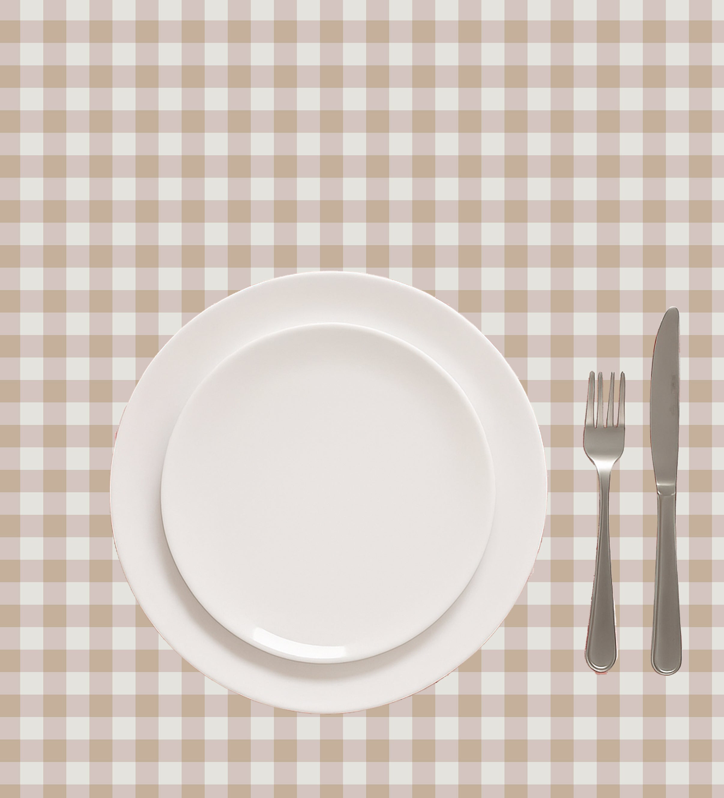 GINGHAM CHECKS CREAM TABLE CLOTH