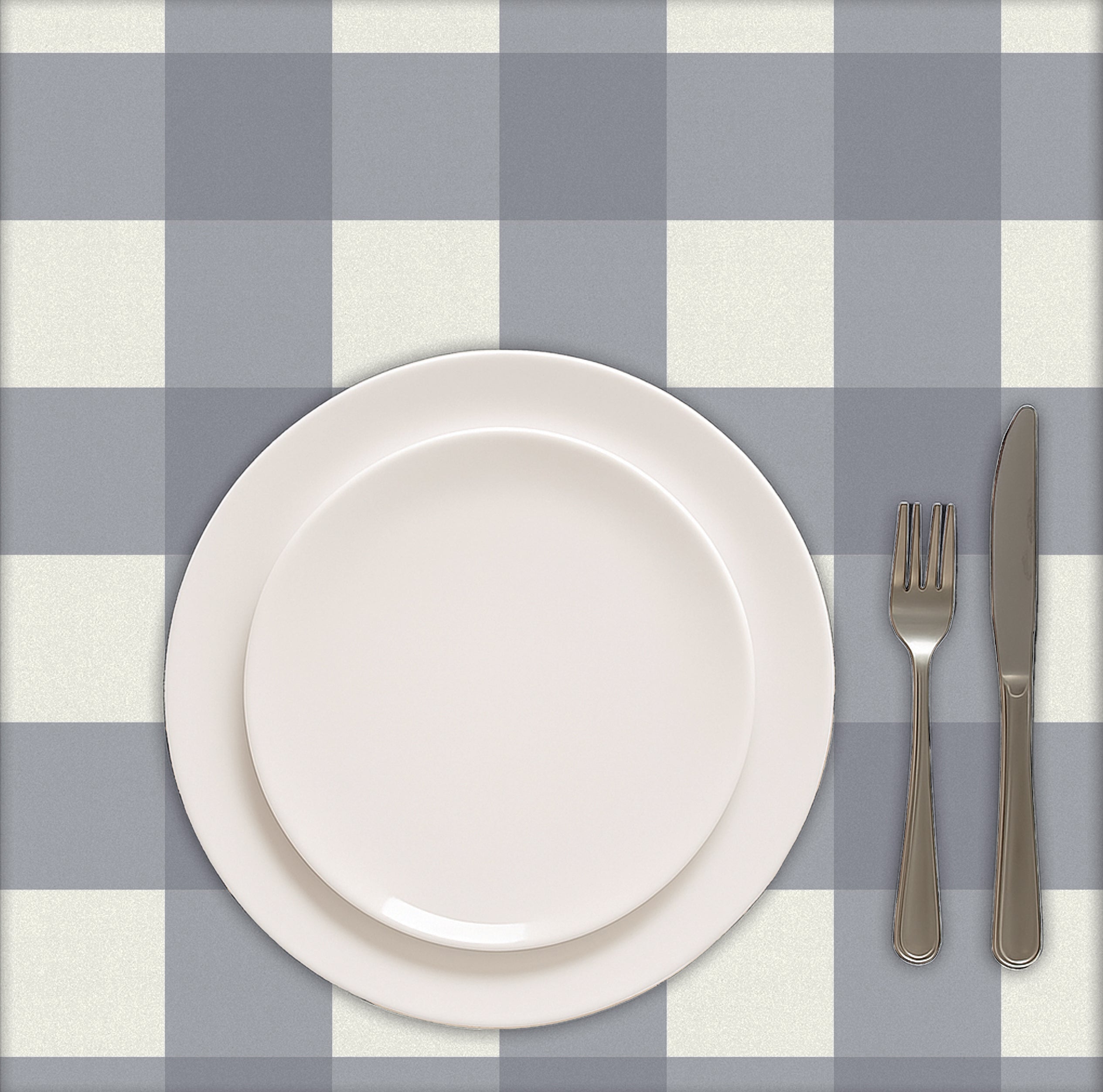 SPRING GALLERY BIG CHECK GREY TABLE CLOTH