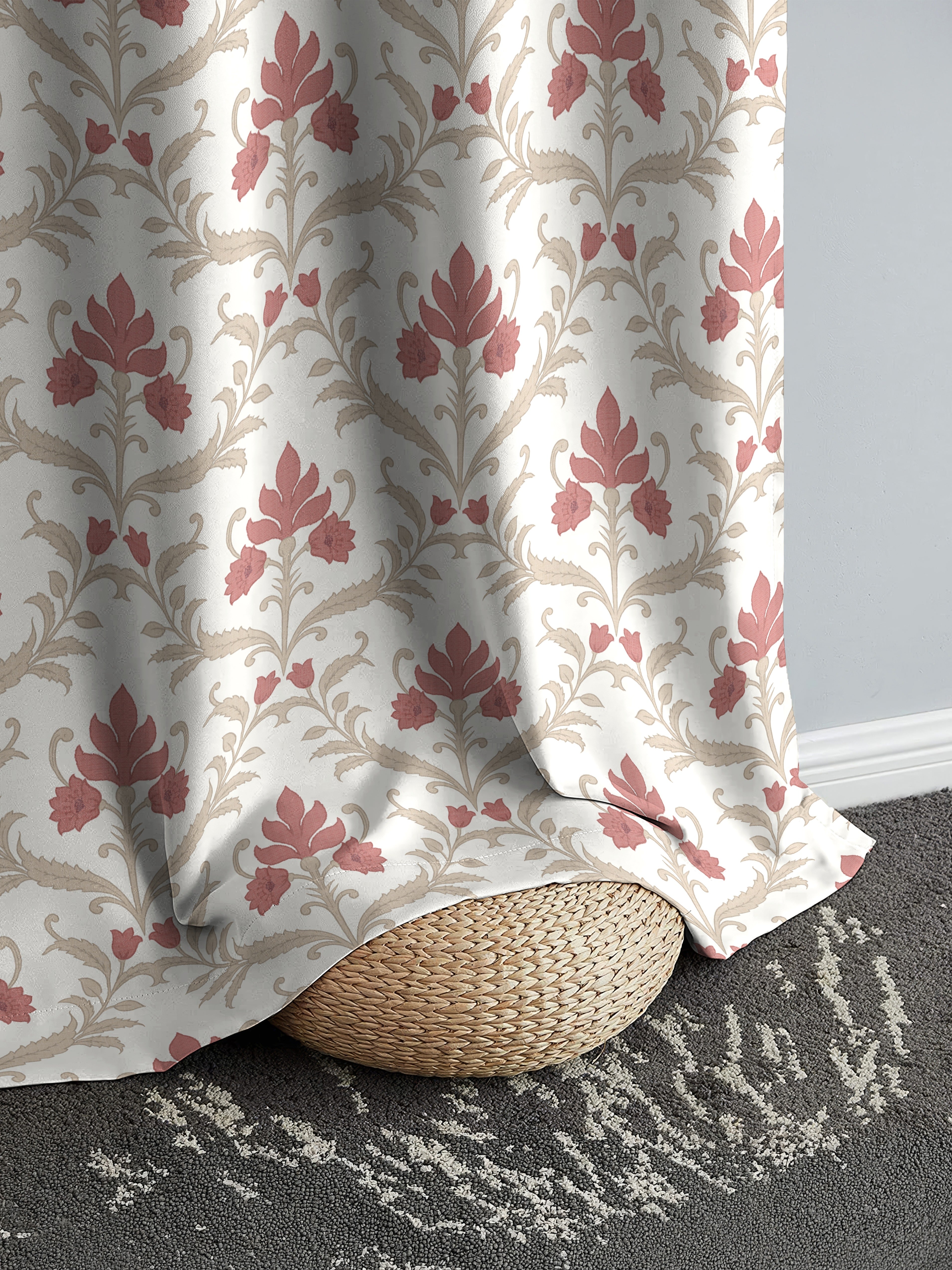 ZODIAC MATTY CORAL PRINTED ROOM DARKENER CURTAIN