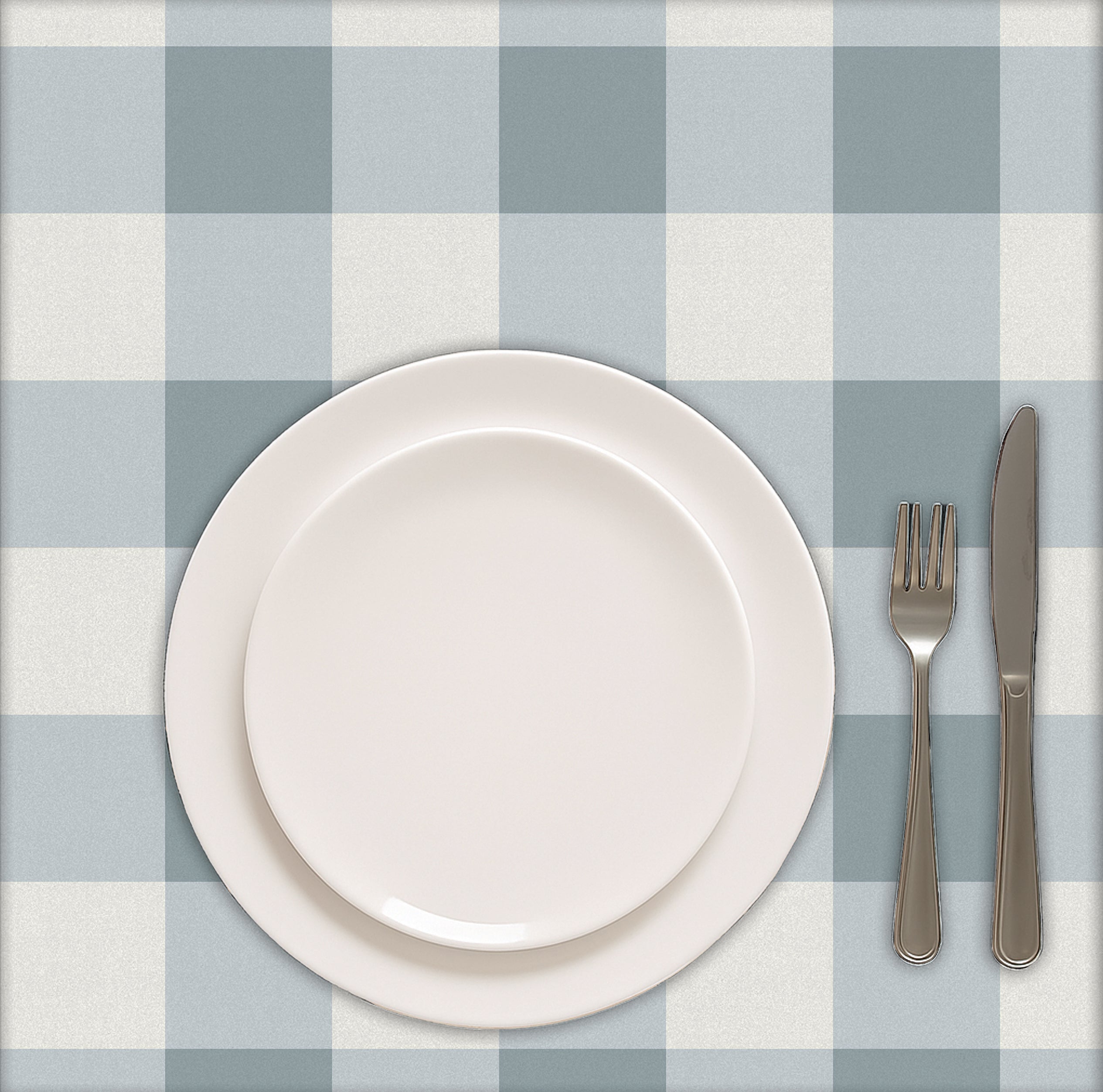 SPRING GALLERY BIG CHECK COOL GREY TABLE CLOTH