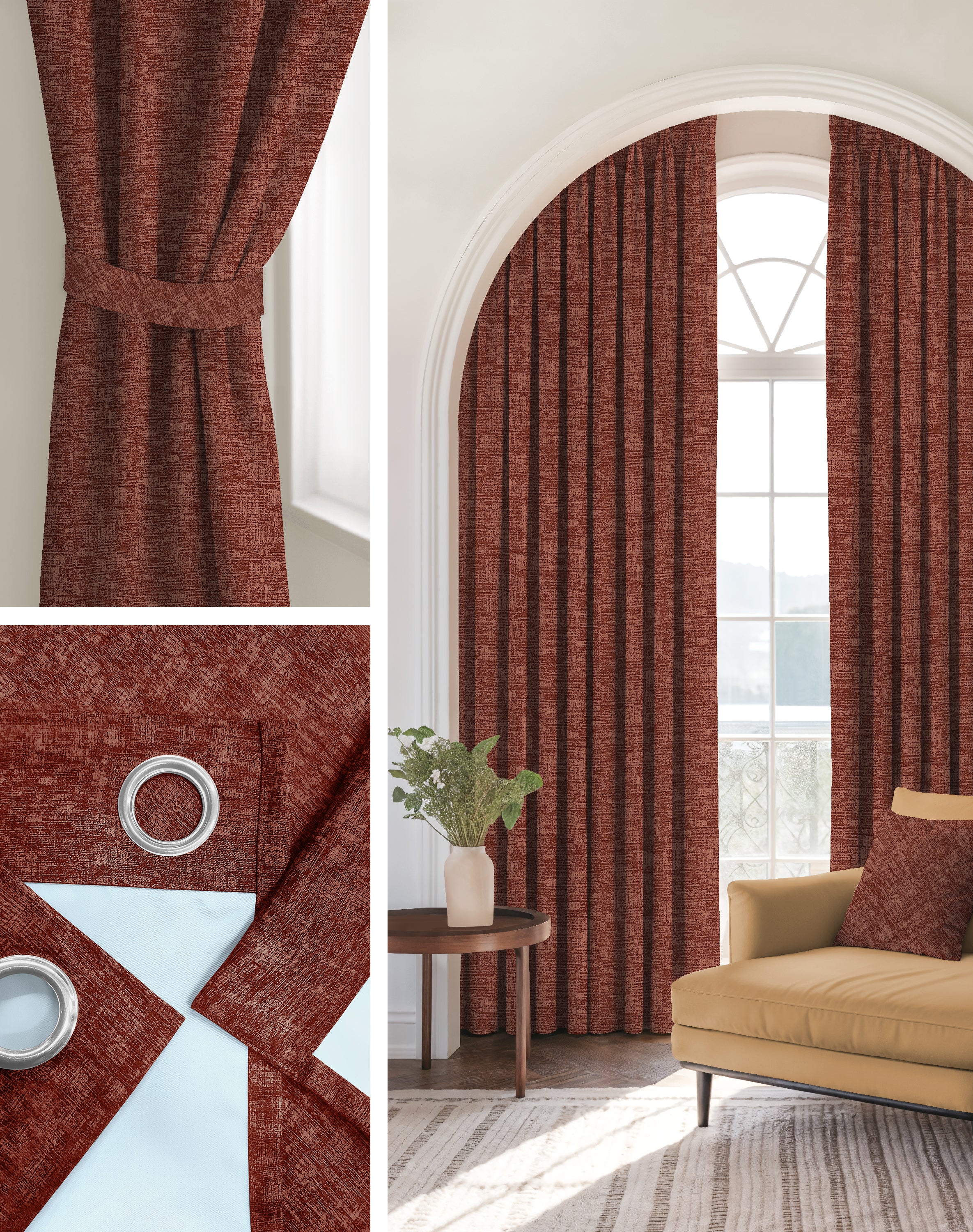 LIVA CLAY DIGITAL PRINTED BLACKOUT CURTAINS