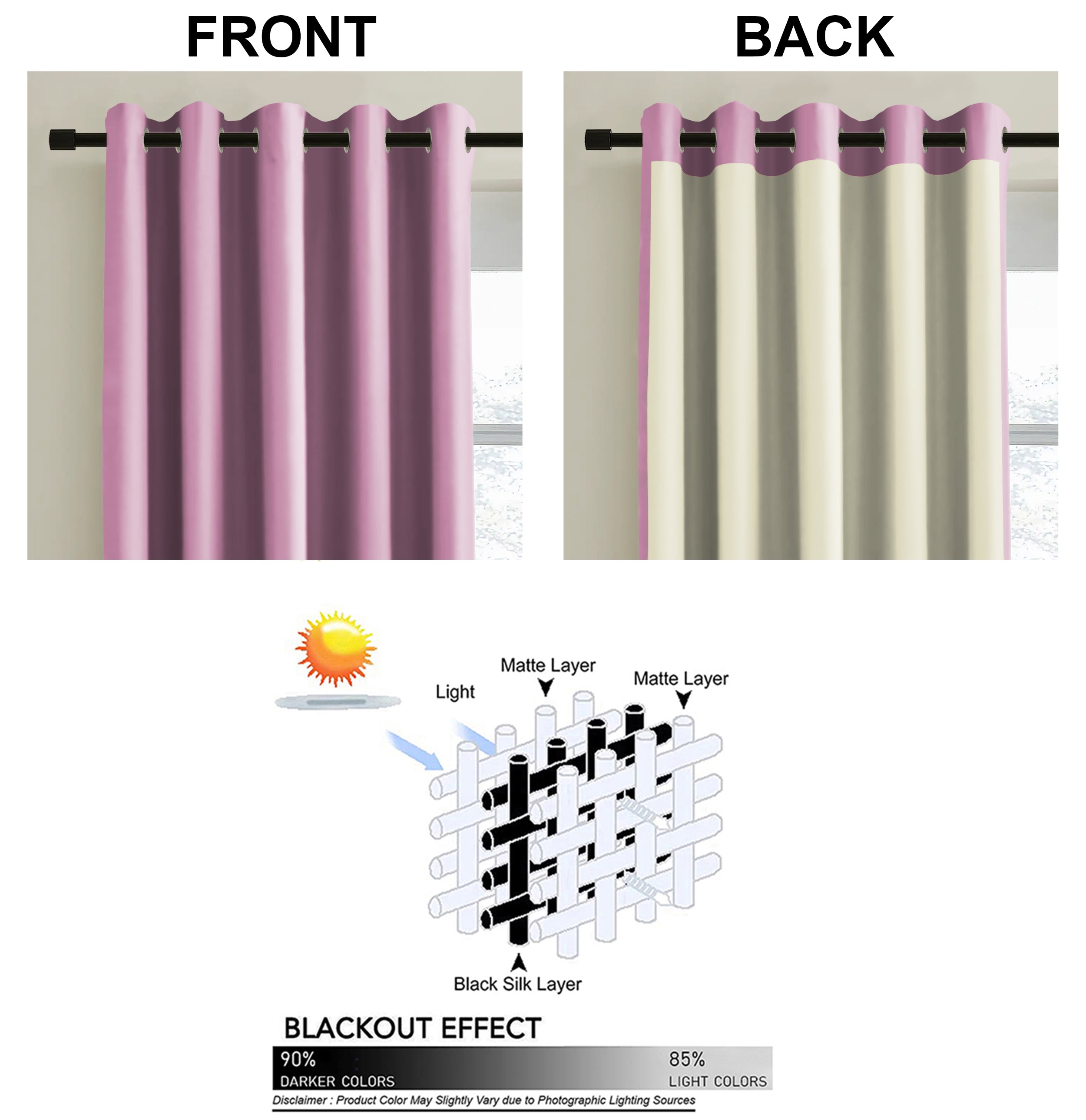 BROOKE DARK PINK PRINTED BLACKOUT CURTAINS