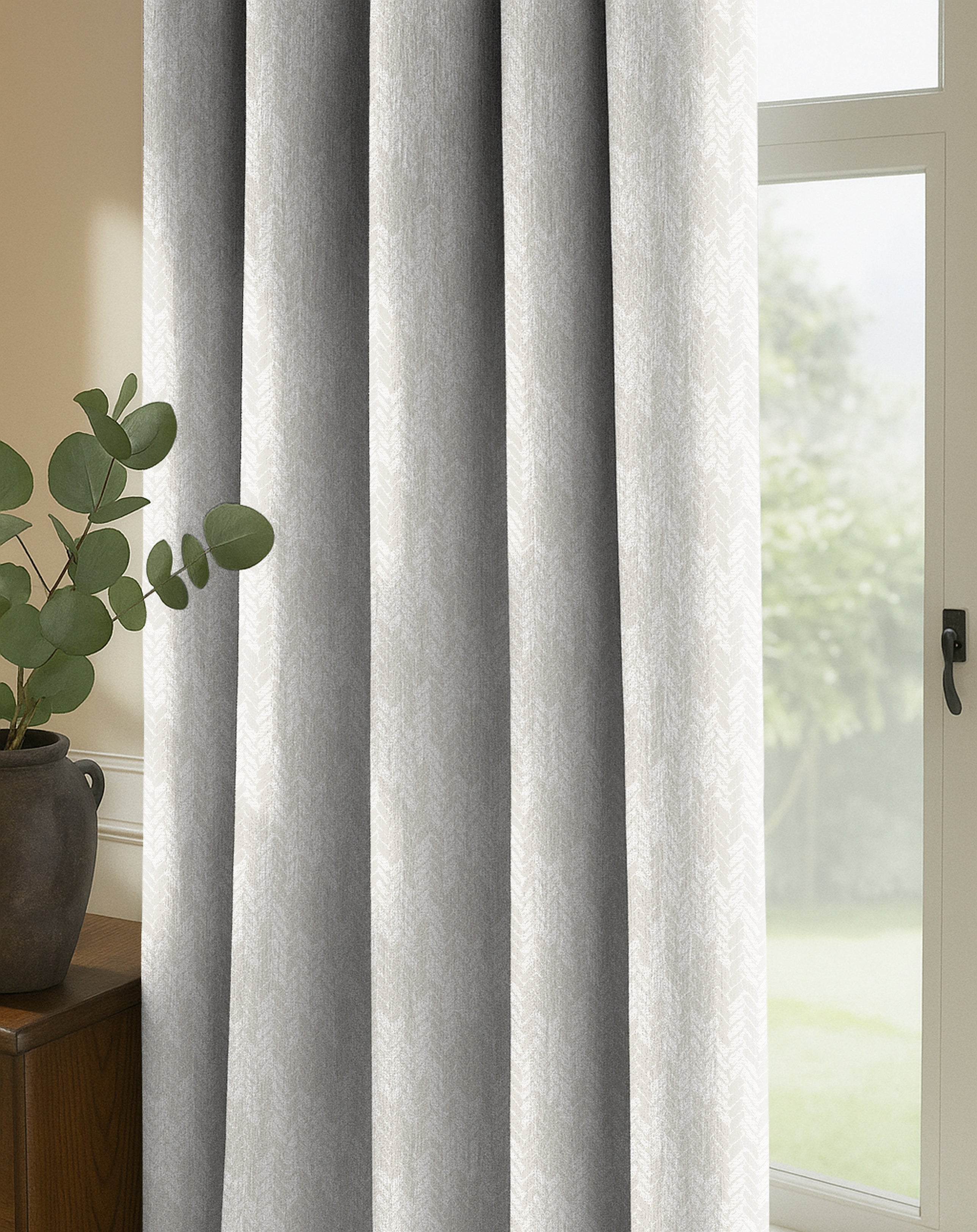 EDINA BEIGE PRINTED BLACKOUT CURTAIN