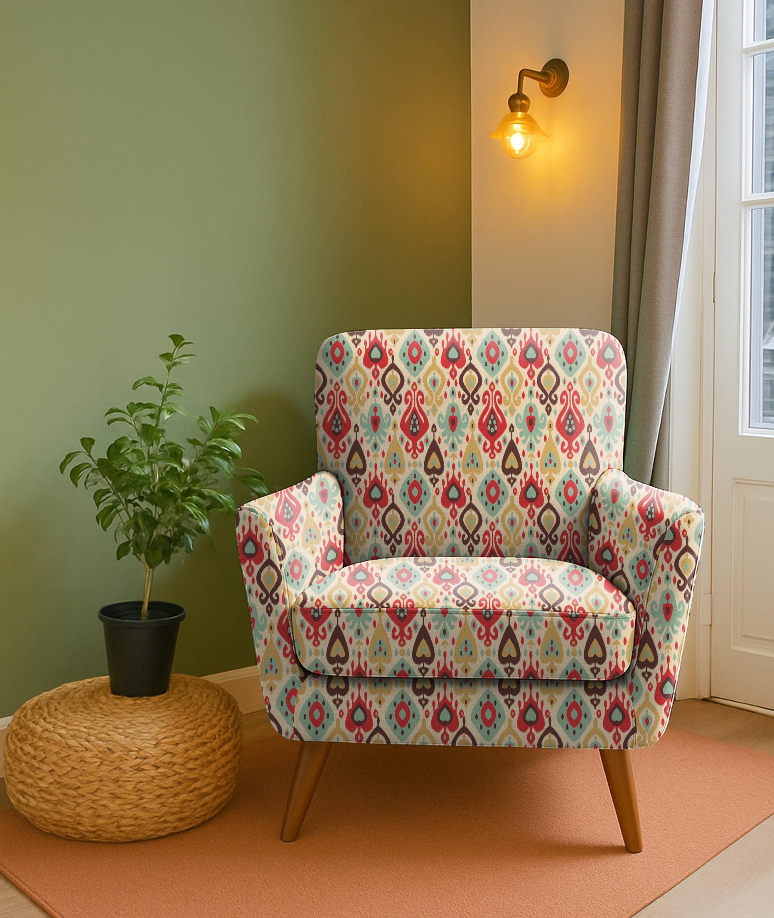 HAYDEN RED UPHOLSTERY FABRIC