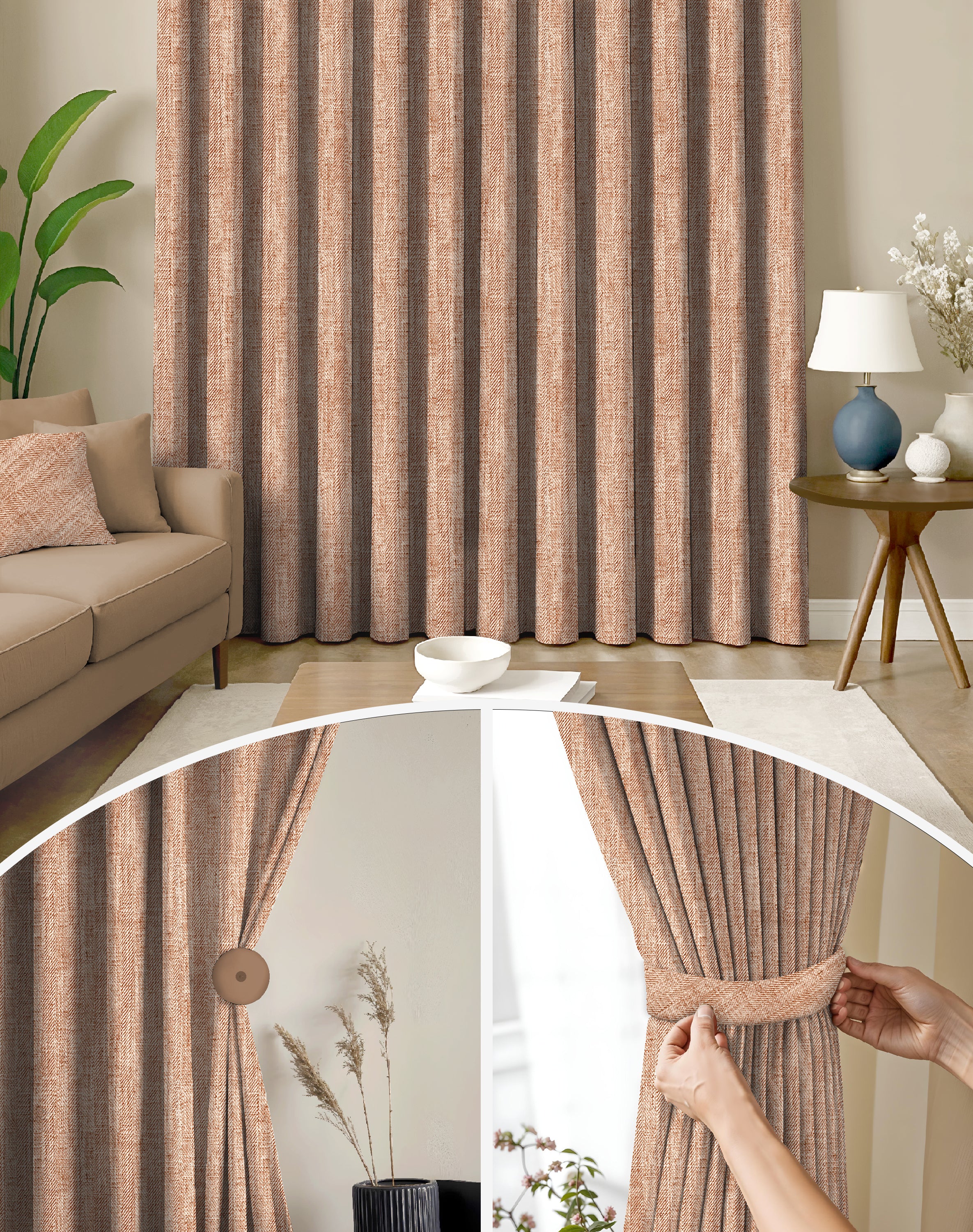 TEXTURA CLAY DIGITAL PRINTED BLACKOUT CURTAINS