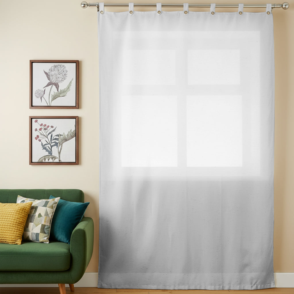 GREY LINEN SHEER CURTAIN