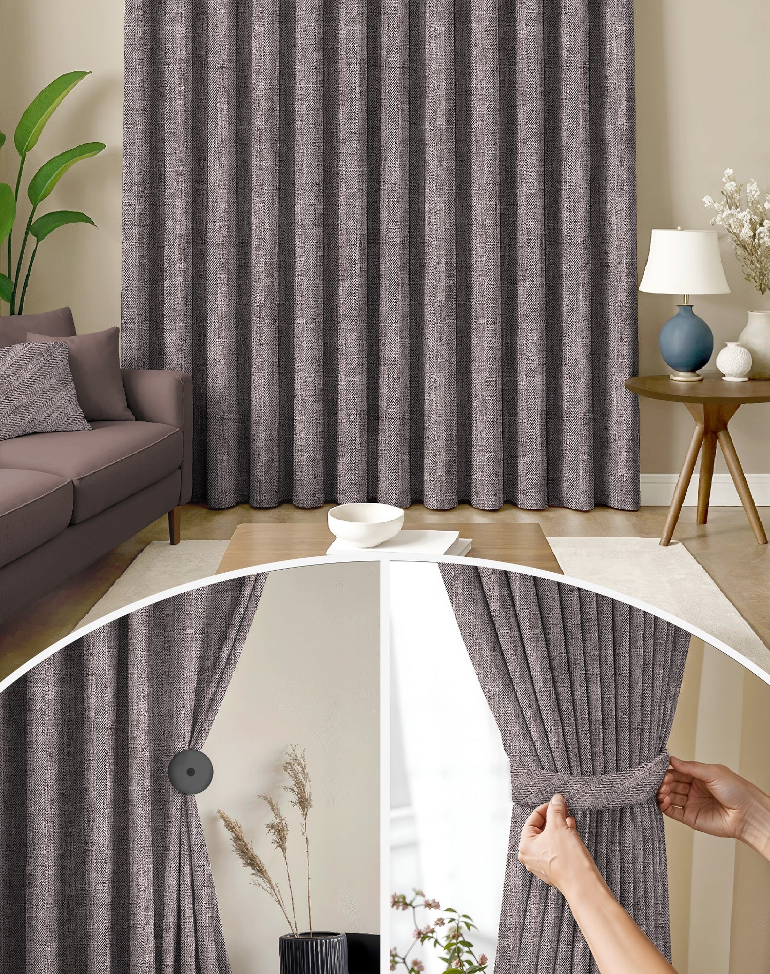TEXTURA WINE DIGITAL PRINTED BLACKOUT CURTAINS