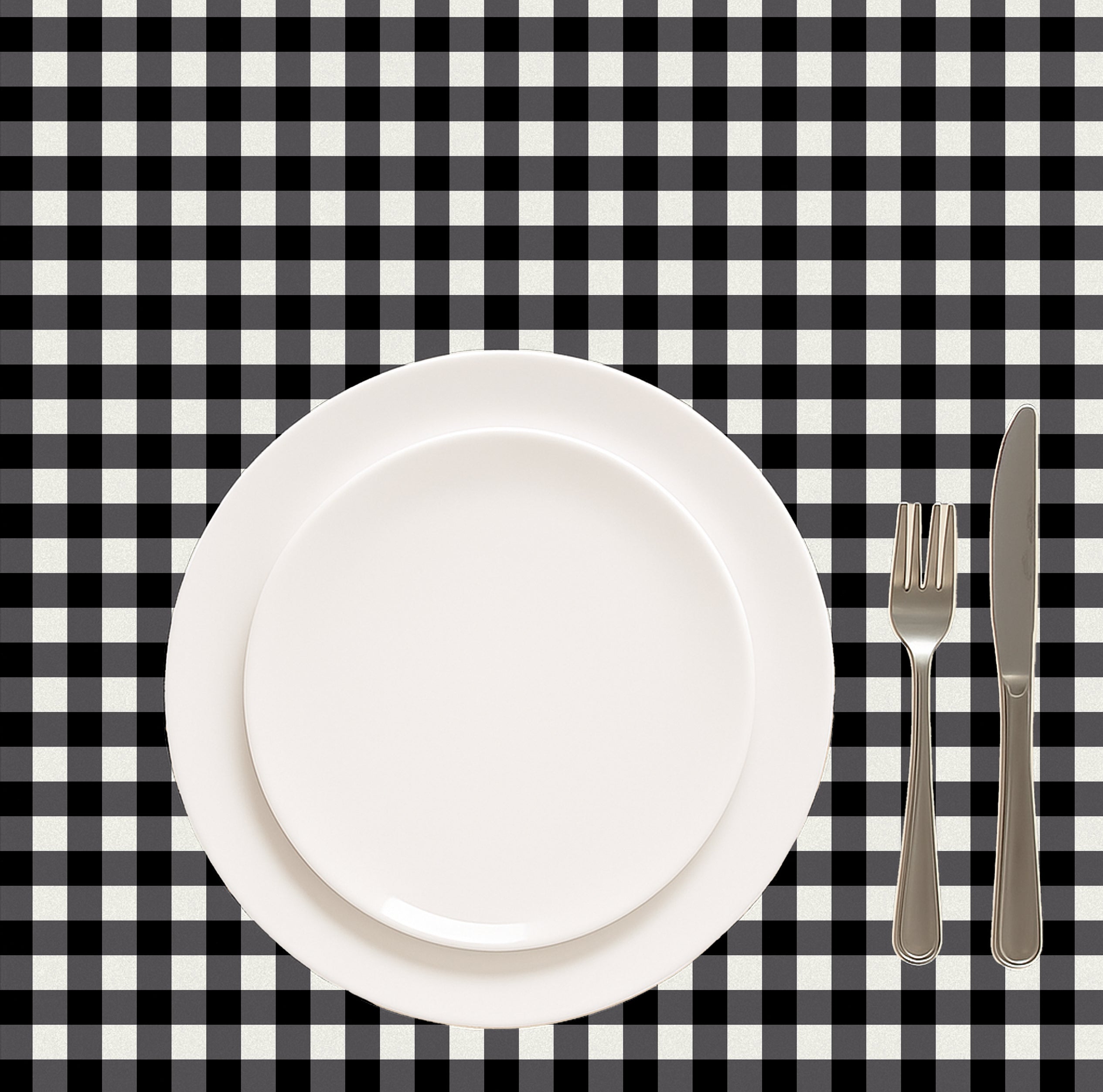 GINGHAM CHECKS CHARCOAL TABLE CLOTH
