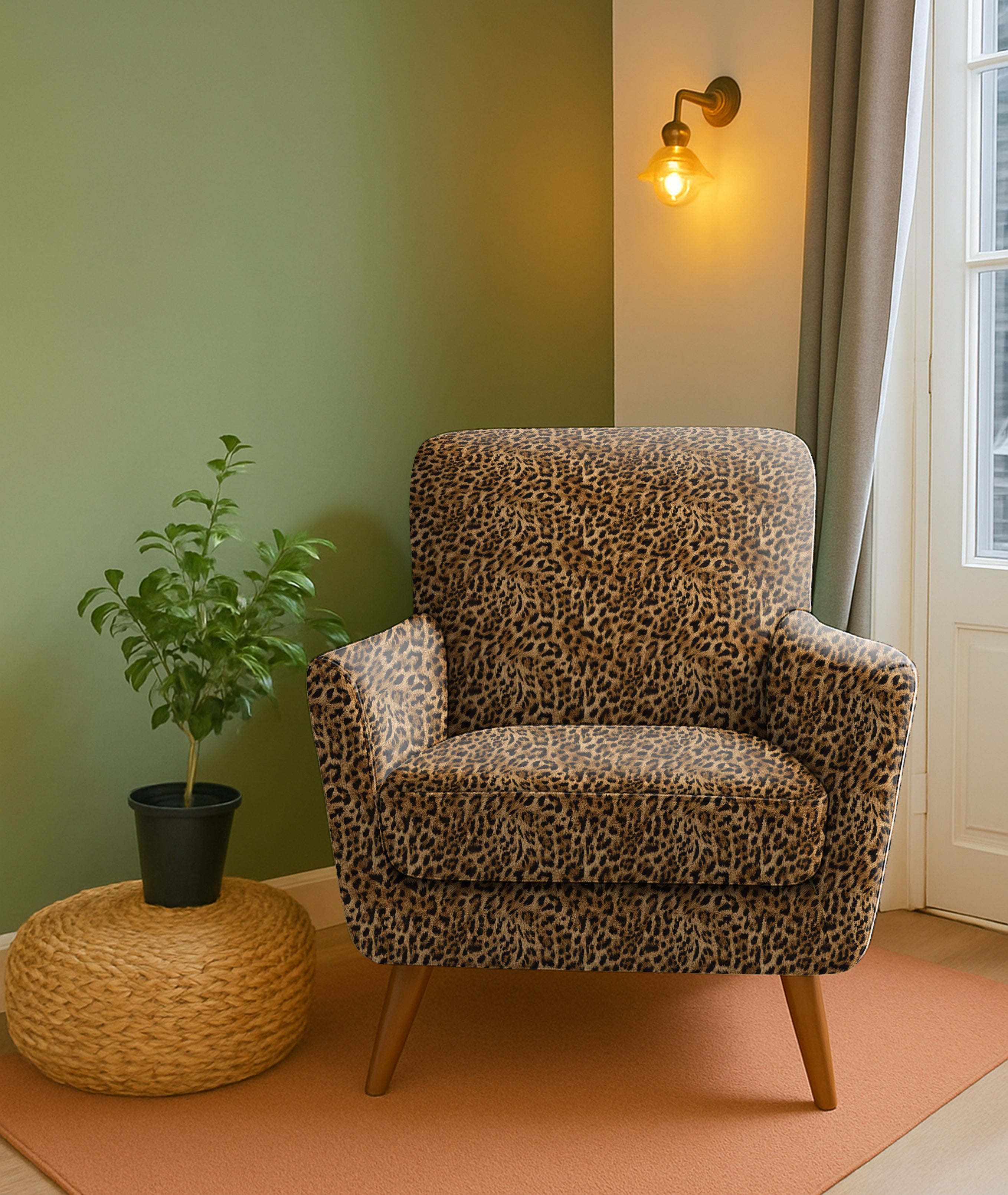 LEOPARD SKIN UPHOLSTERY FABRIC