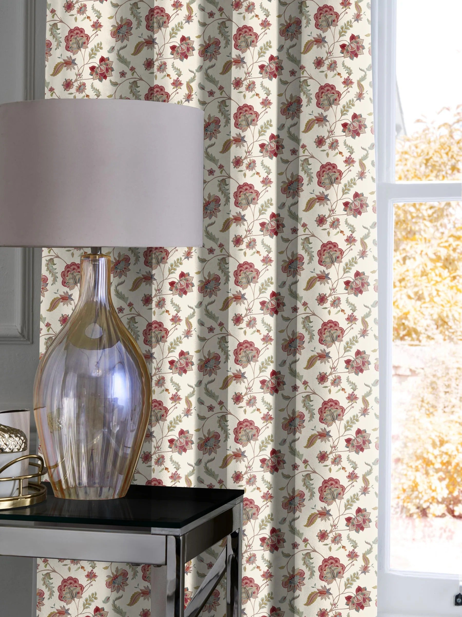 ASHFORD MATTY RED PRINTED ROOM DARKENER CURTAIN