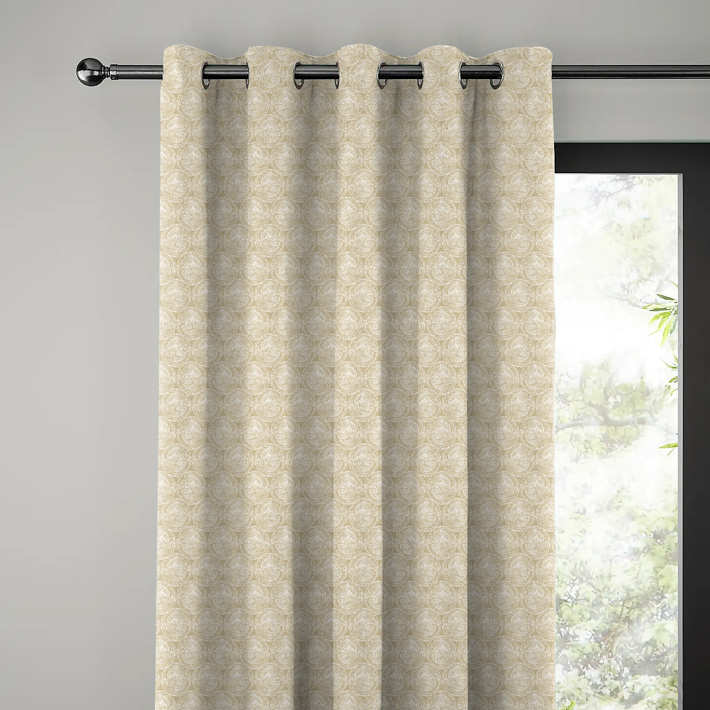 FUSION BROWN PRINTED BLACKOUT CURTAIN