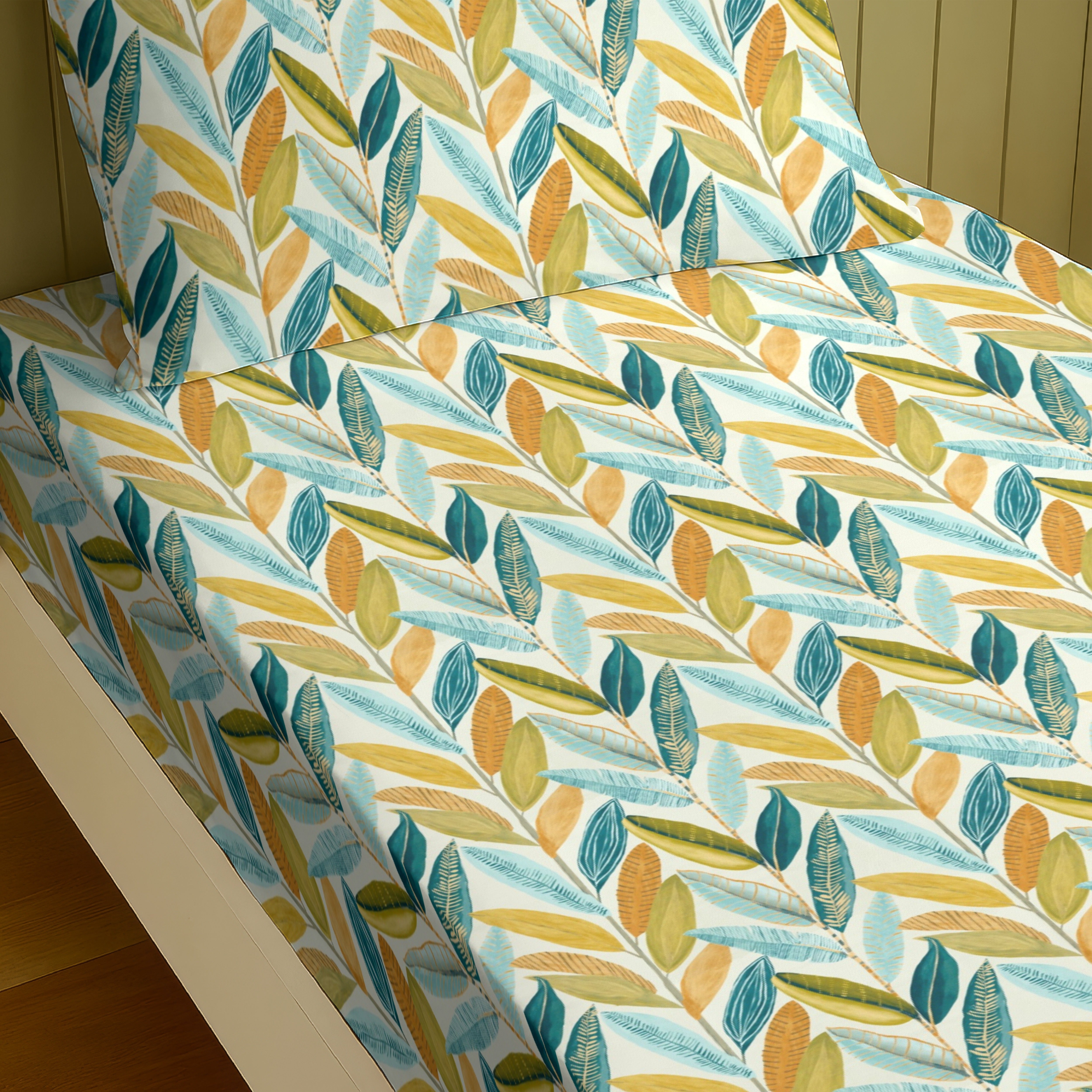 MANDALAY GREEN BEDSHEET WITH PILLOWCOVER