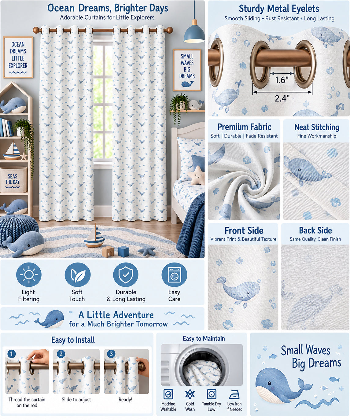 Sea Breeze Printed Curtain