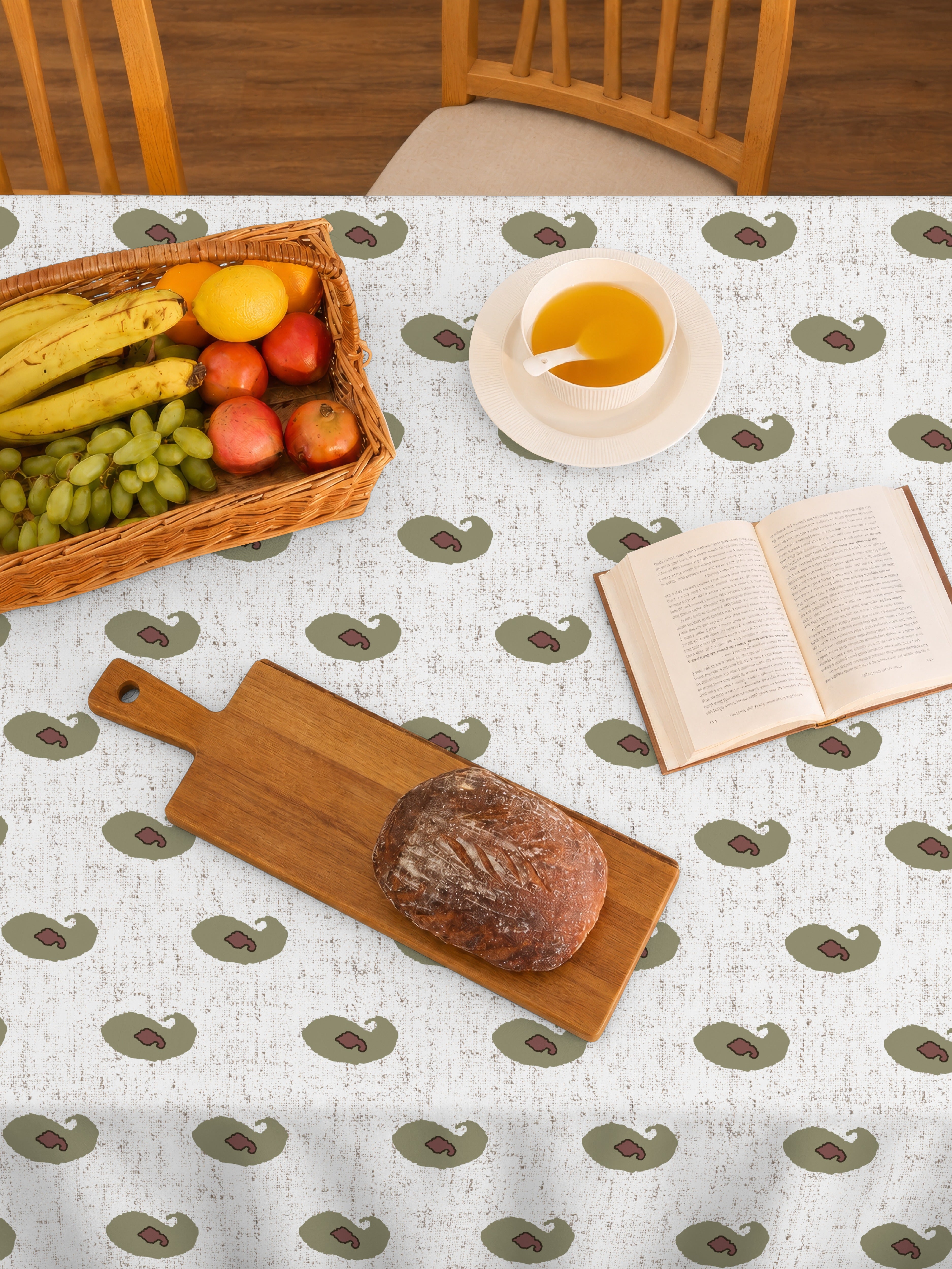 JAIPUR GREEN BLOCK PRINT TABLE CLOTH