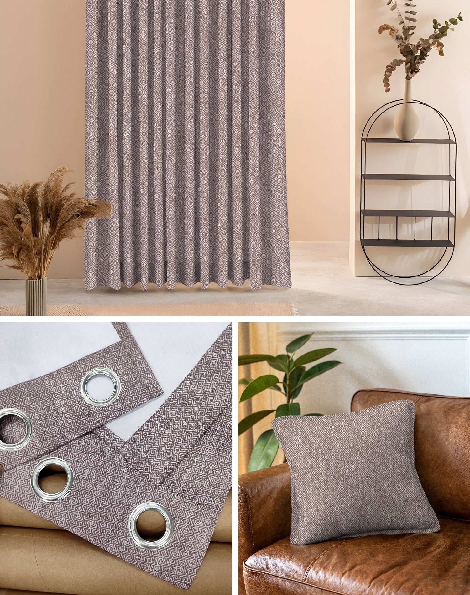 KOVO STONE DIGITAL PRINTED DIMOUT/100% BLACKOUT CURTAINS
