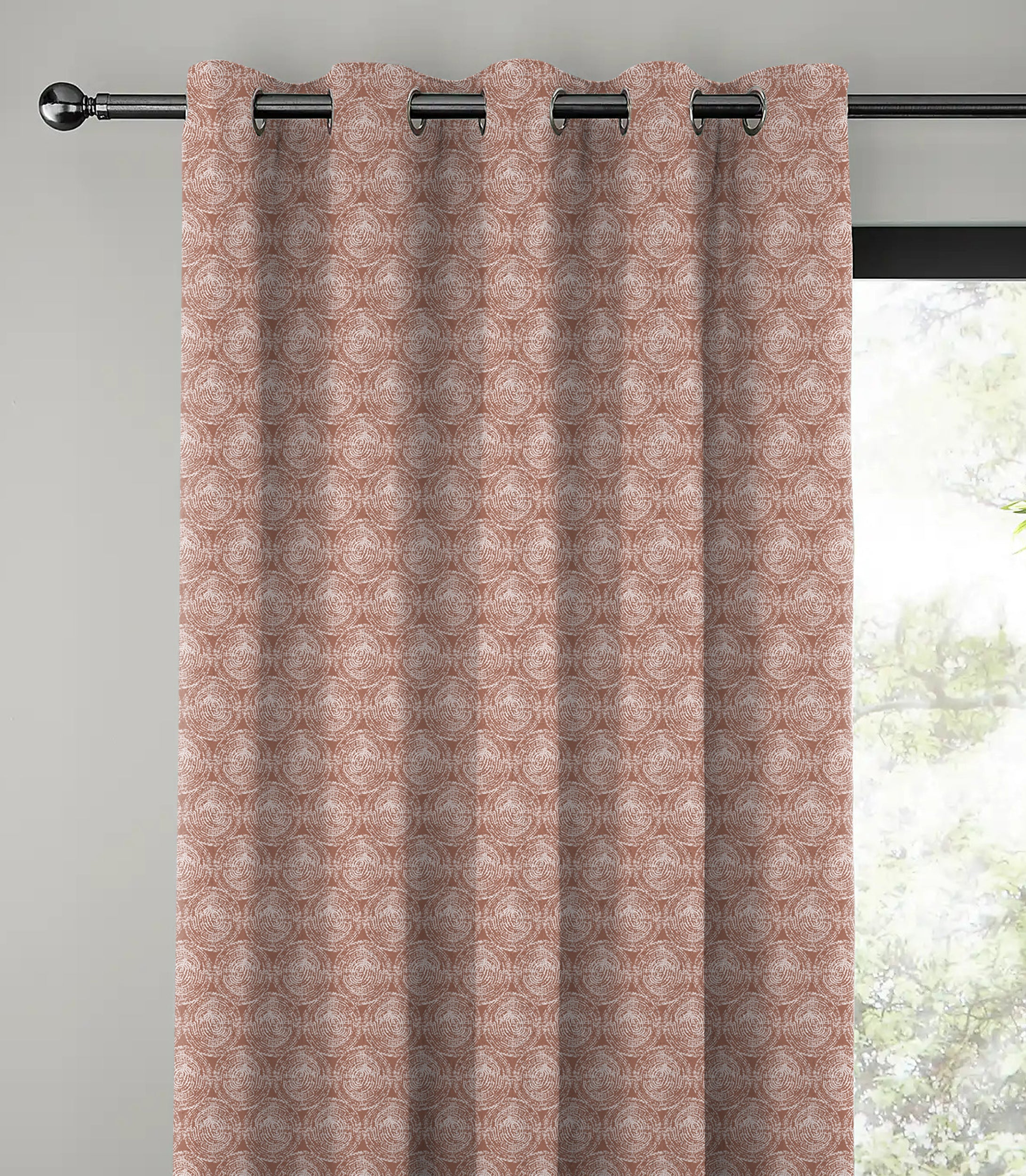 FUSION PEACH PRINTED BLACKOUT CURTAIN