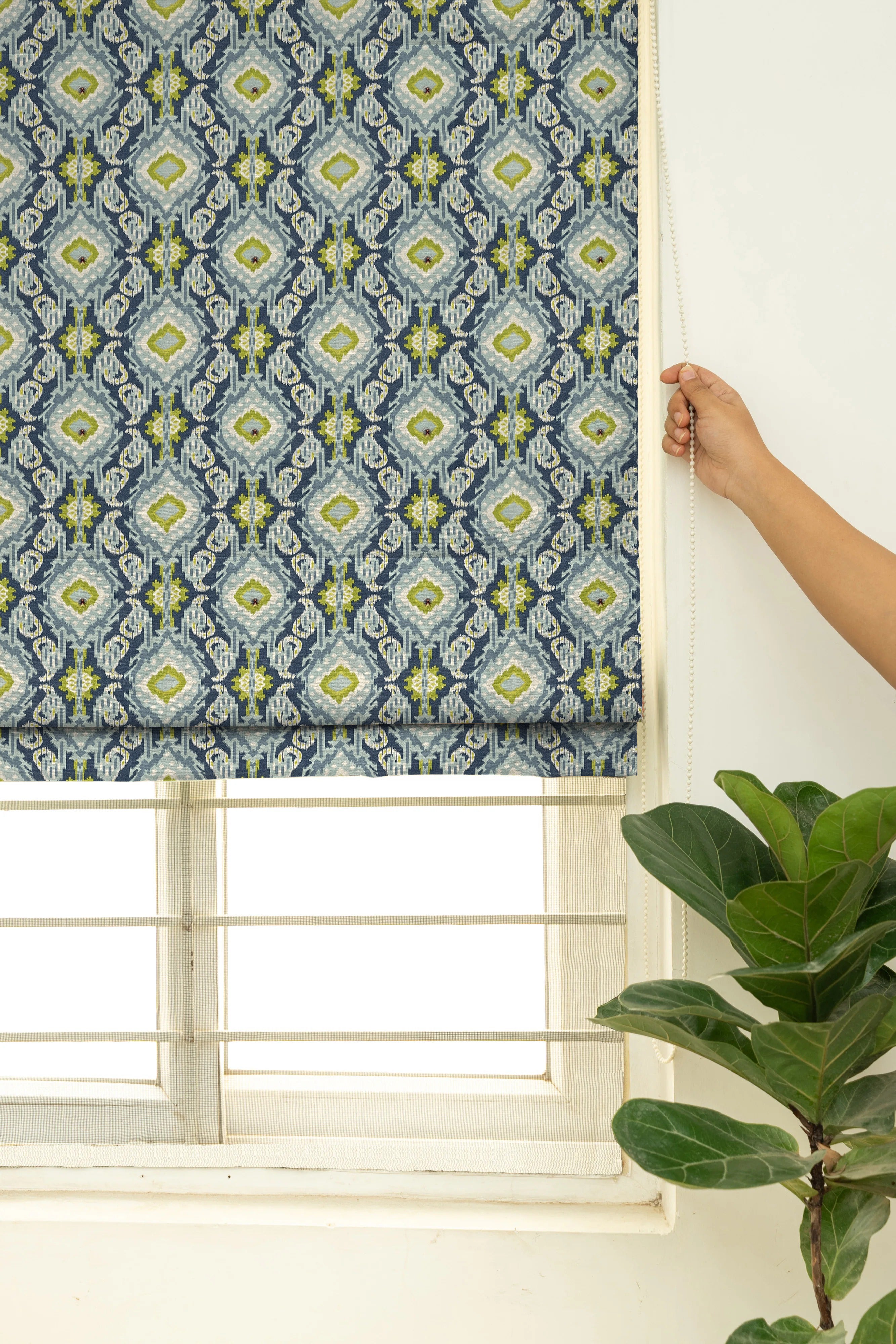 ALDERLY OLIVE GREEN READY MADE ROMAN BLIND