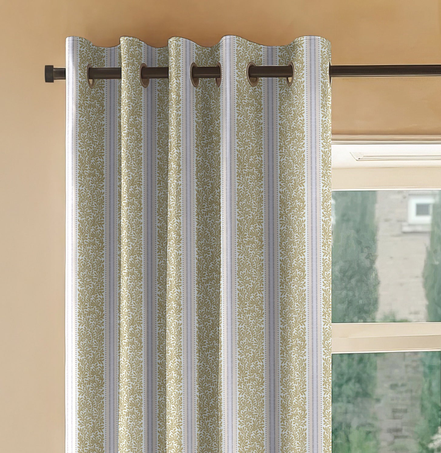 TORONTO GOLD PRINTED BLACKOUT CURTAIN