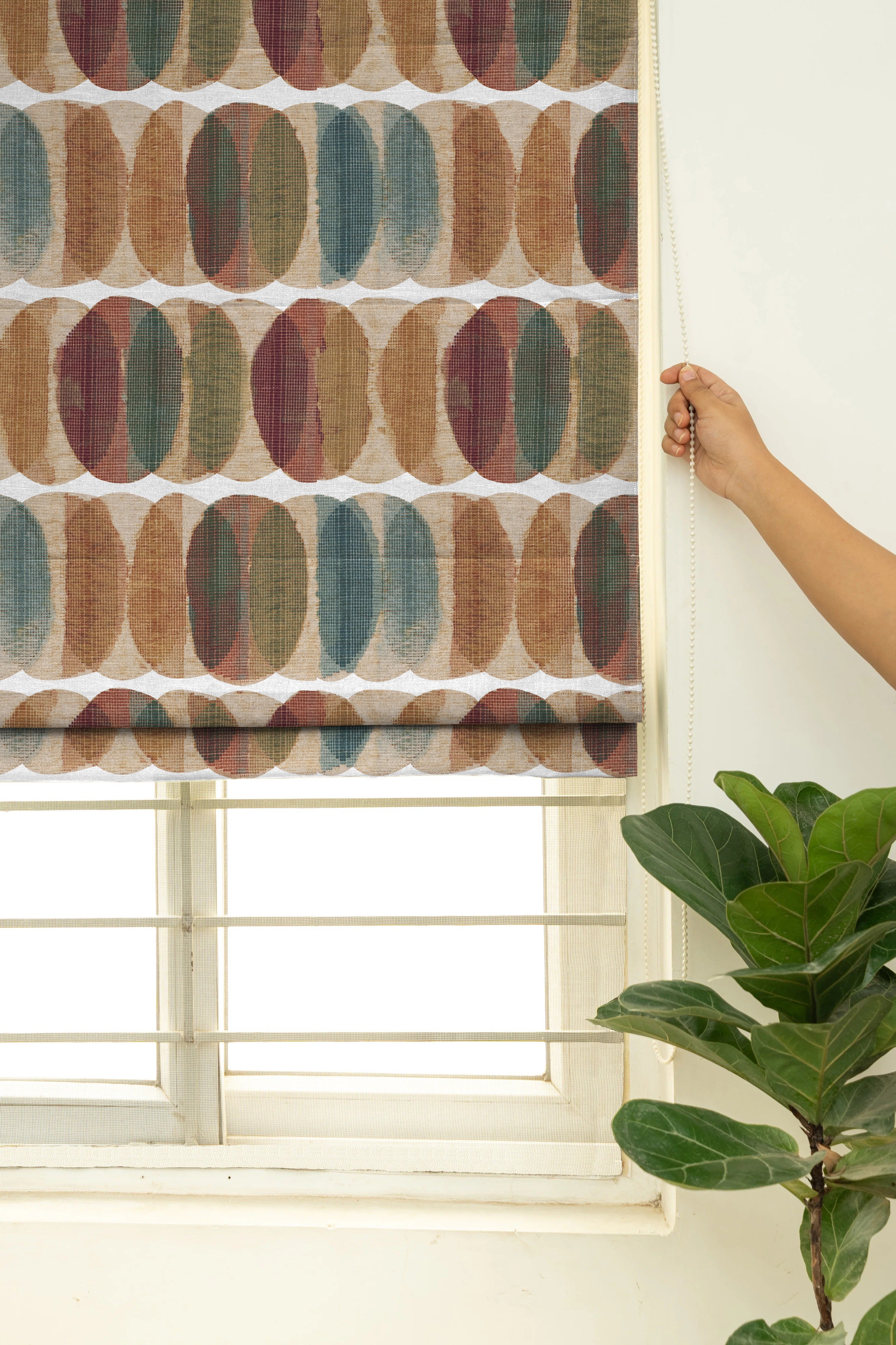 ELMORE ORANGE READY MADE ROMAN BLIND