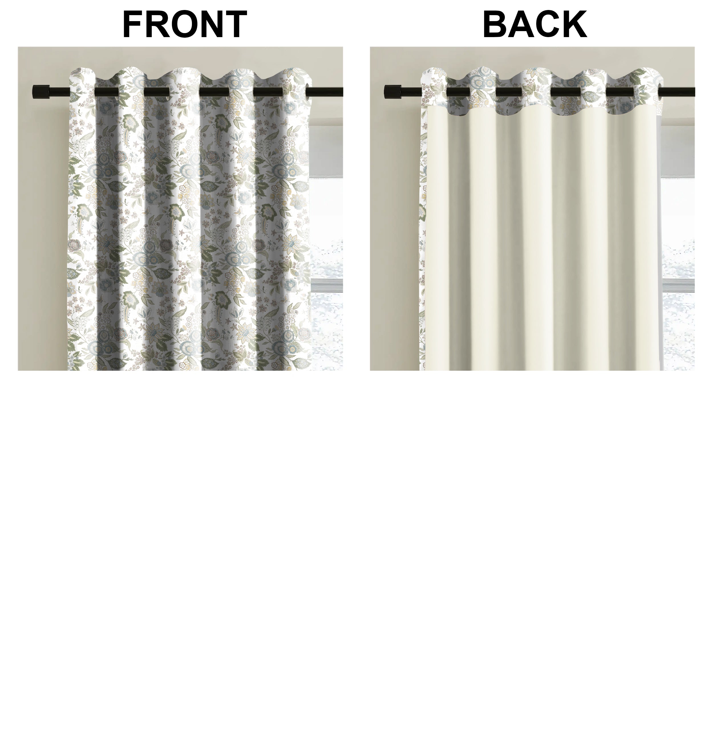 ASPEN MATTY GREY PRINTED ROOM DARKENER CURTAIN