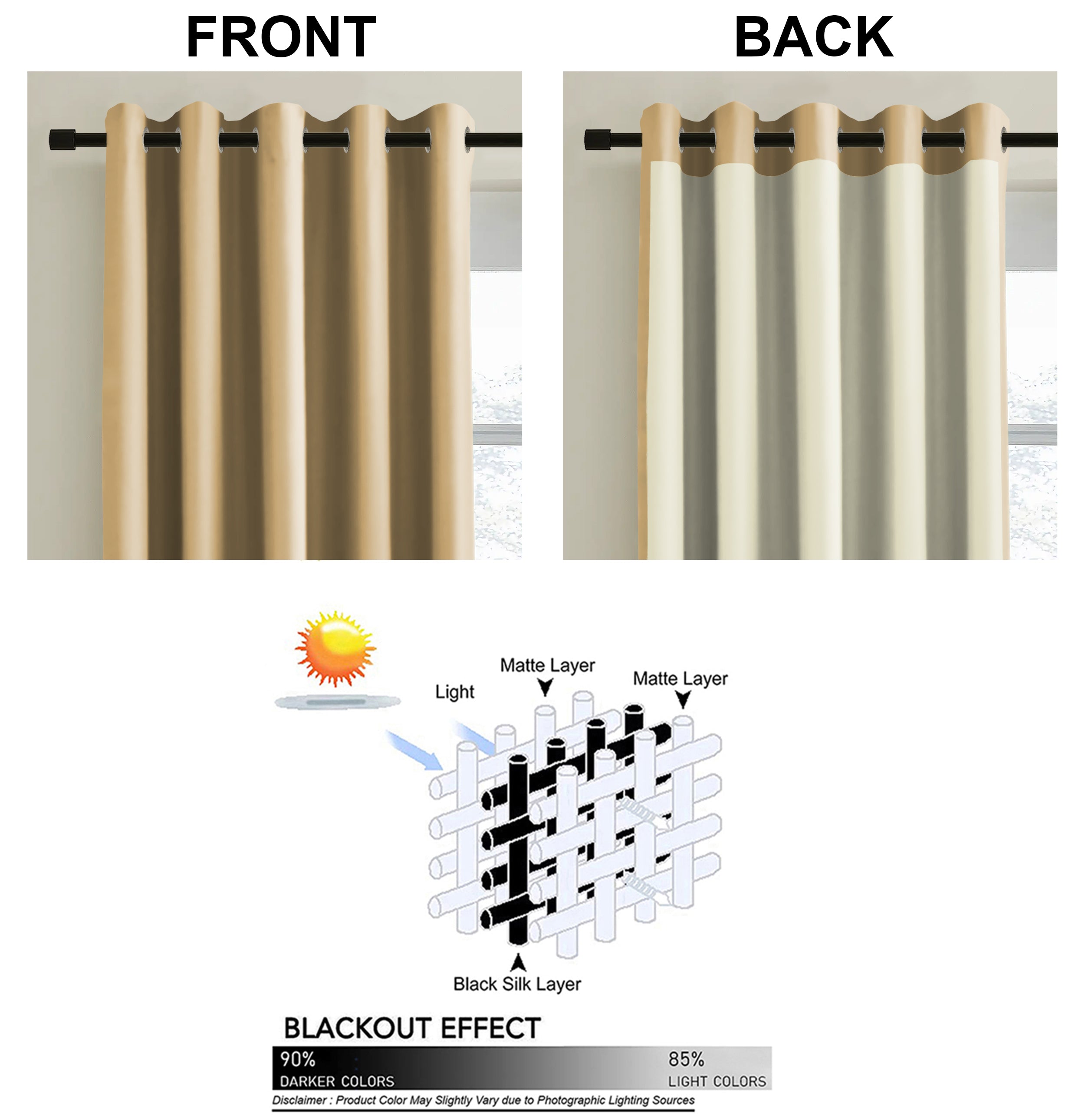 BROOKE DARK BROWN PRINTED BLACKOUT CURTAINS