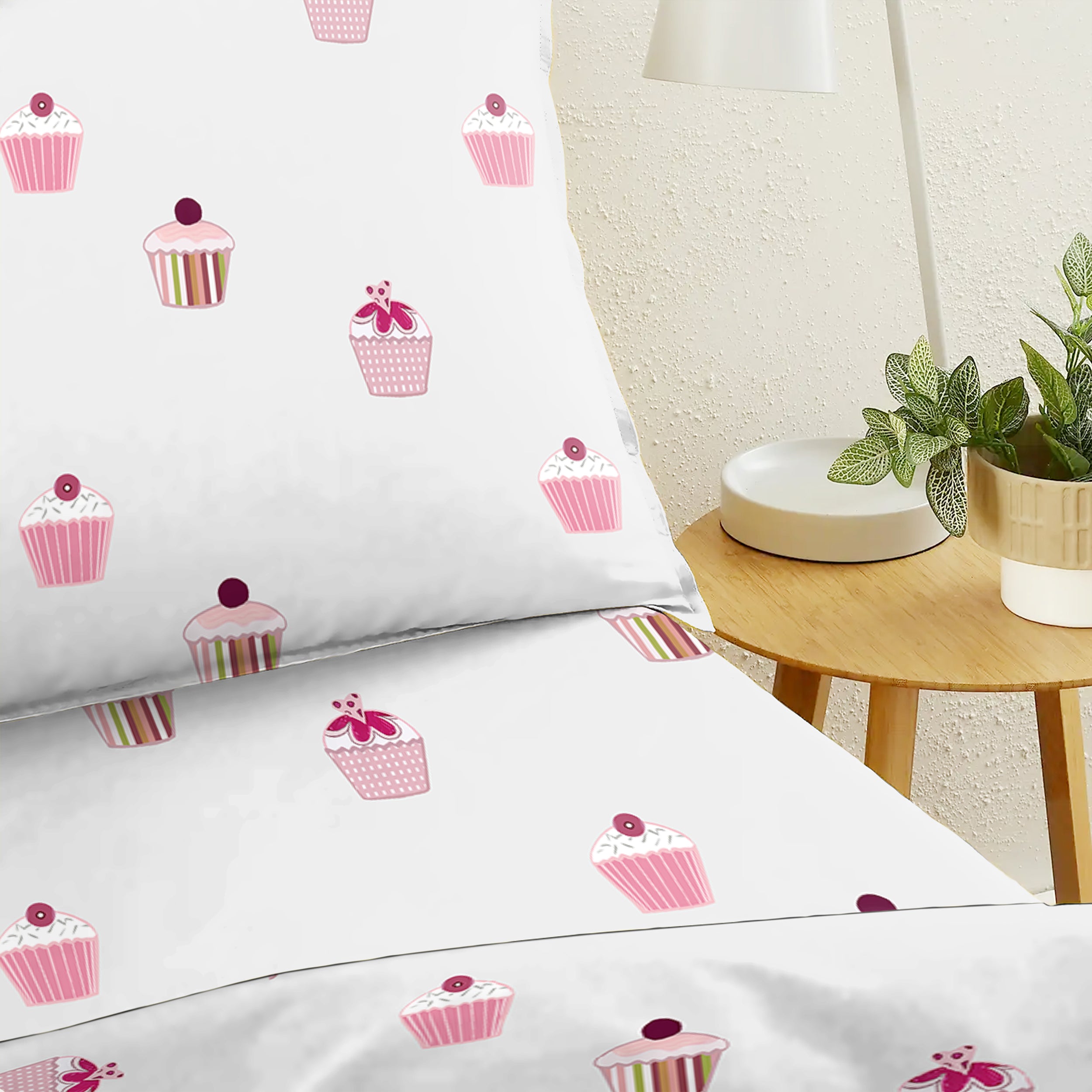 Bedcover Cake White for Single Bed with Pillow Covers King Size (60" X 90")