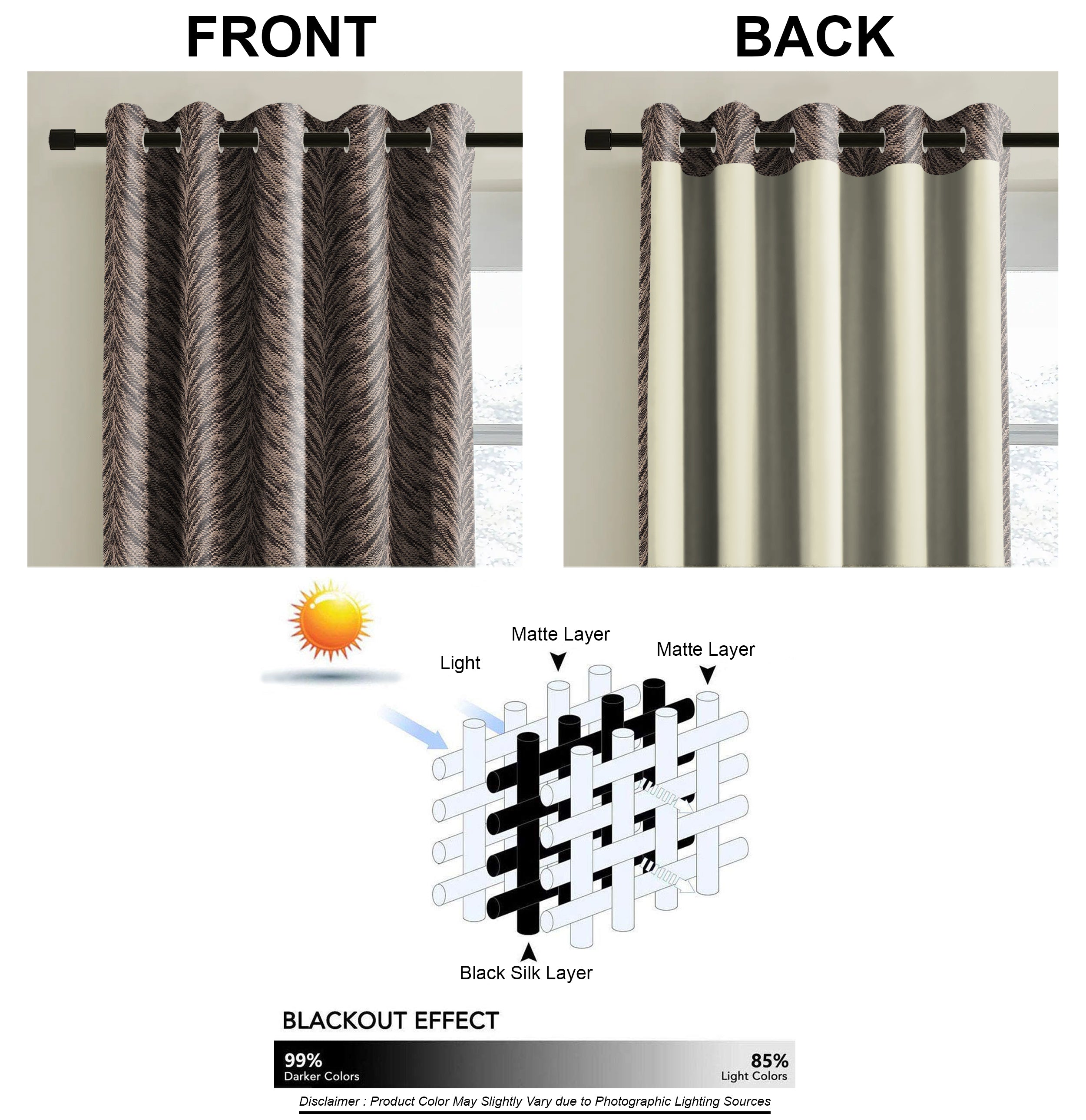 Luxor Charcoal Blackout Curtain