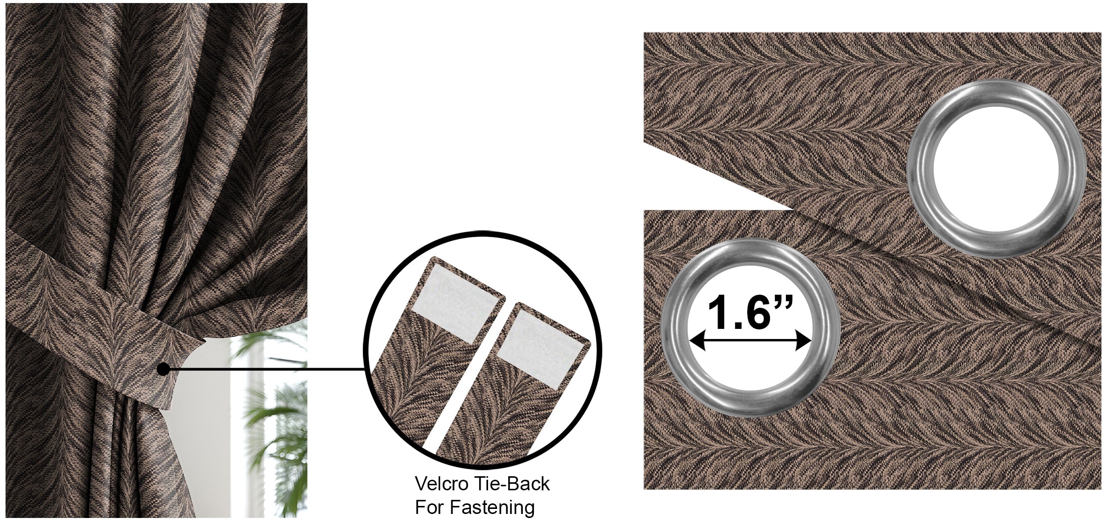 Luxor Charcoal Printed Blackout Curtains