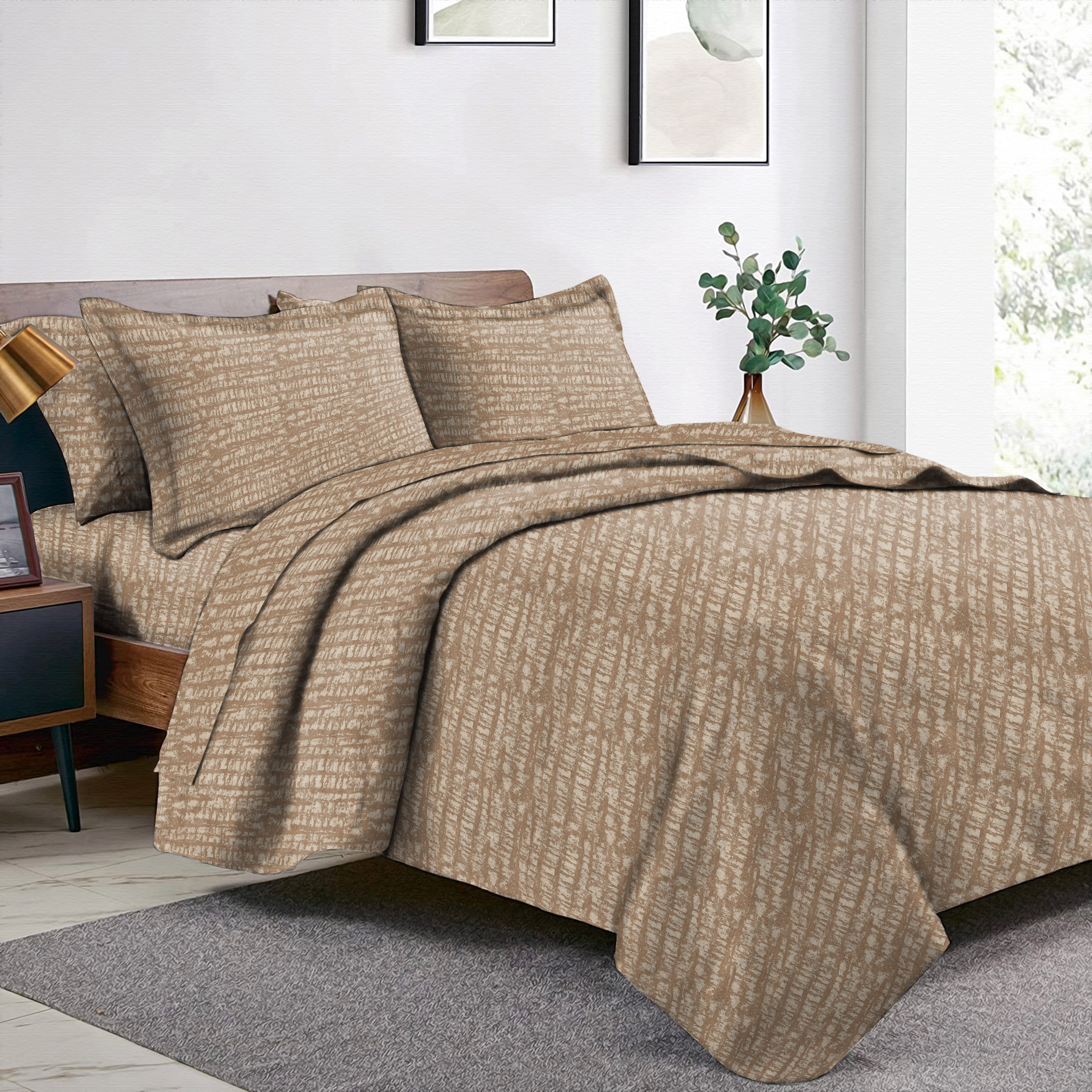 Valencia Chiku Bedcover for Double Bed with 2 Pillow Covers King Size (104" X 90")