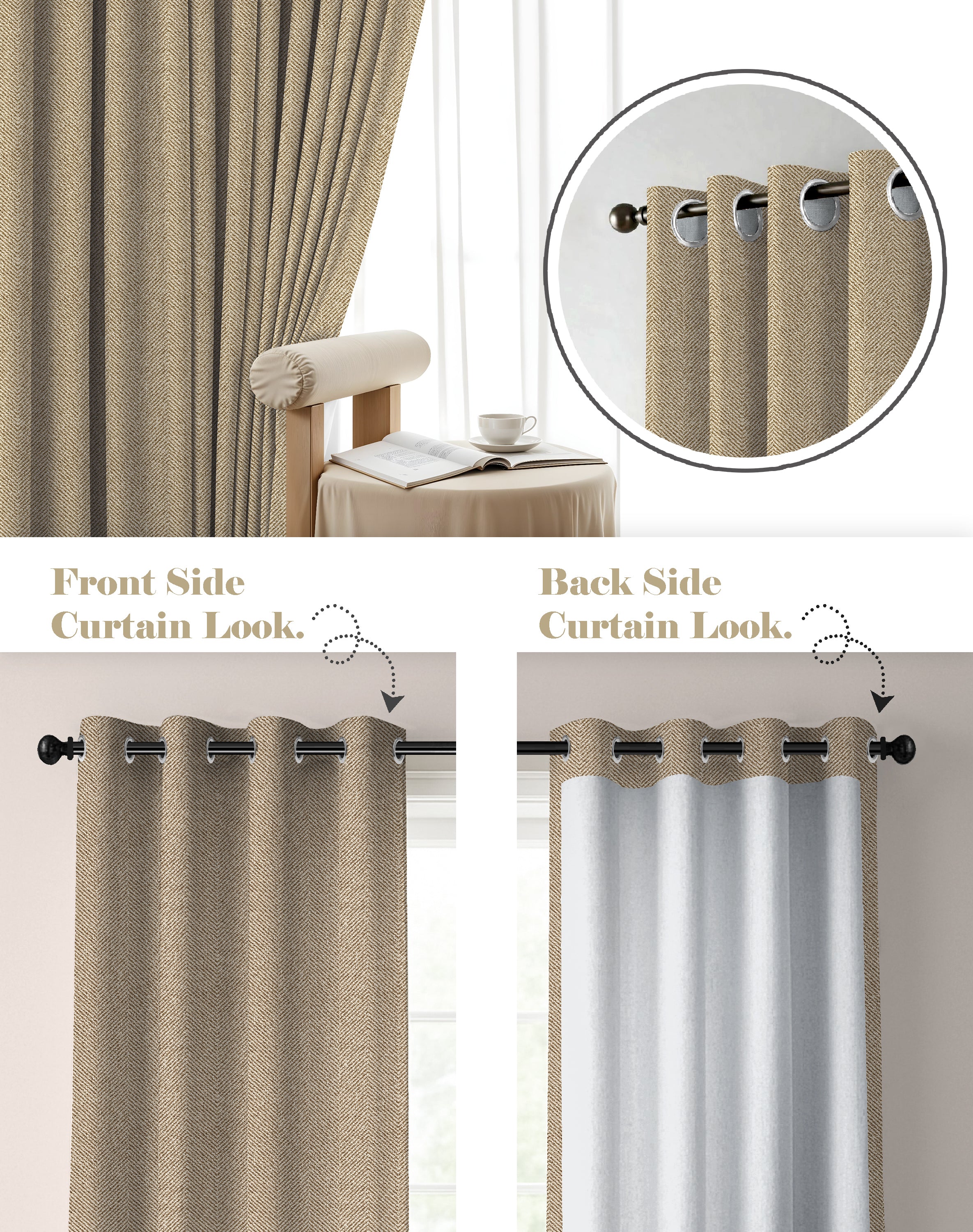TWILLBONE CHIKU PRINTED BLACKOUT CURTAINS