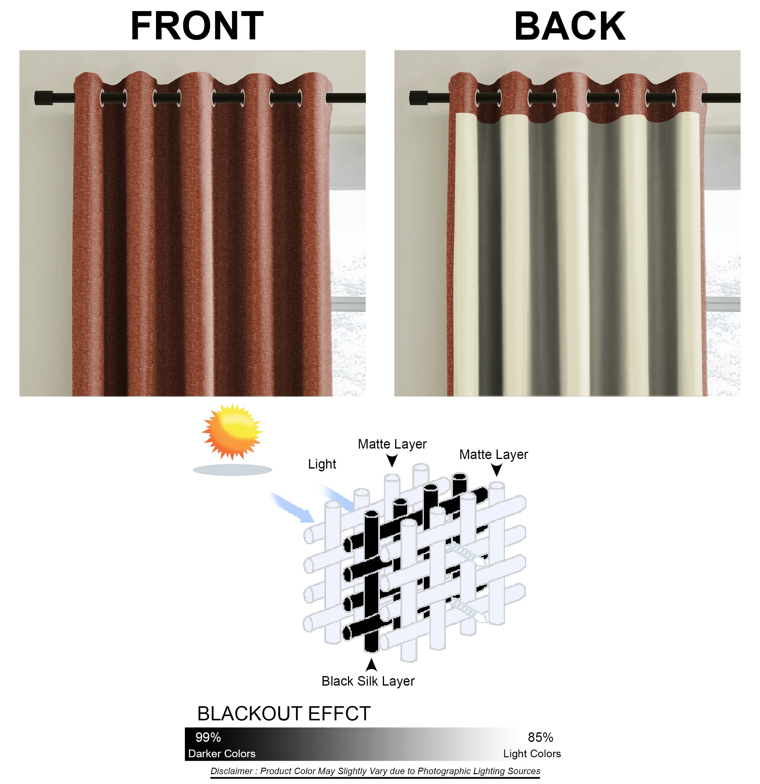SUNBLOCK TEXTURE LASA CLAY BLACKOUT CURTAIN