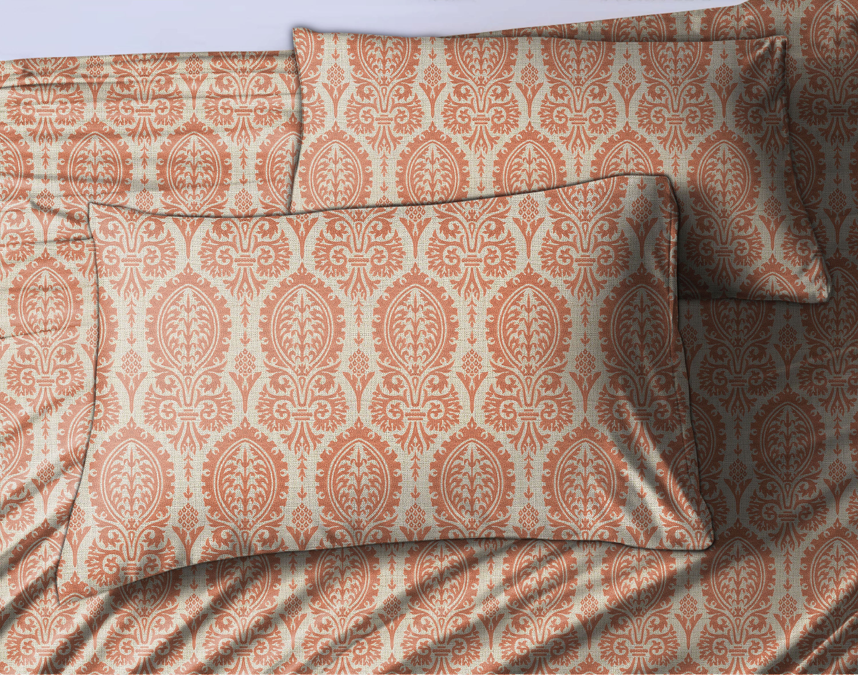 Manchester Clay Bedcover for Double Bed with 2 Pillow Covers King Size (104" X 90")