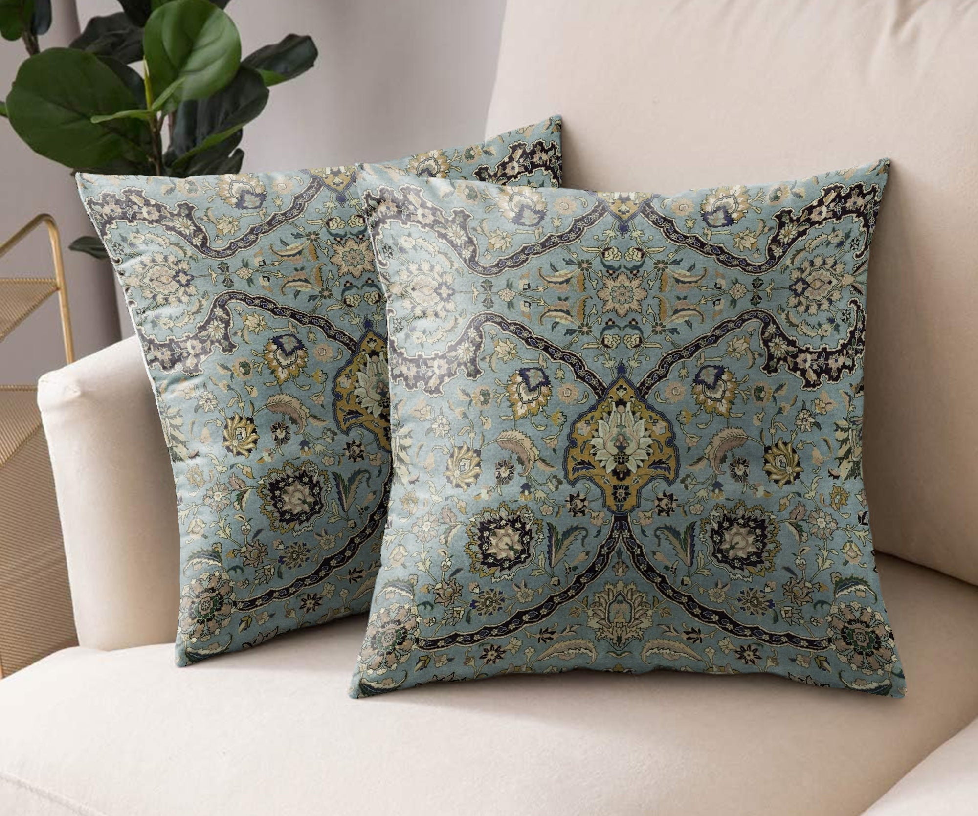 FAY COOL GREY DIGITAL PRINTED CUSHION COVER (Pack of 2)