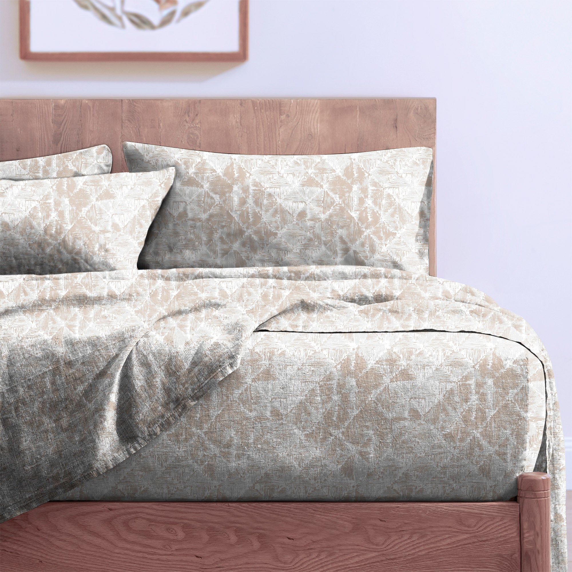 CLARA CREAM BEDSHEET FOR DOUBLE BED WITH 2 PILLOWCOVERS KING SIZE (104" X 90")