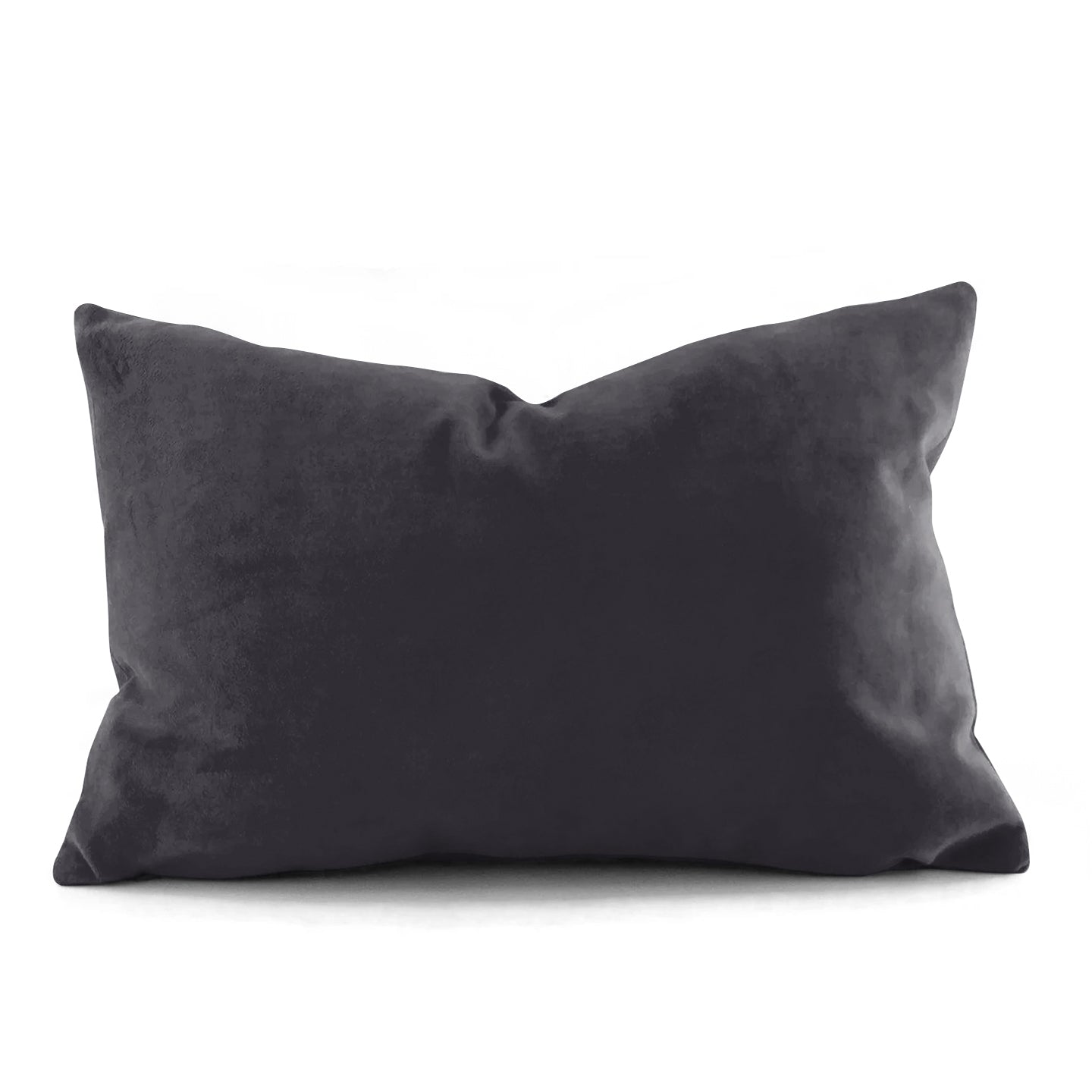 CASABLEU VELVET RECTANGULAR CUSHION COVER THROW PILLOW COVER FOR LIVING ROOM COUCH SINGLE SOFA, COLOURFUL MODERN 12 X 18 INCHES / 30 X 45 CM (COLOUR - D-GREY) (Pack of 2)