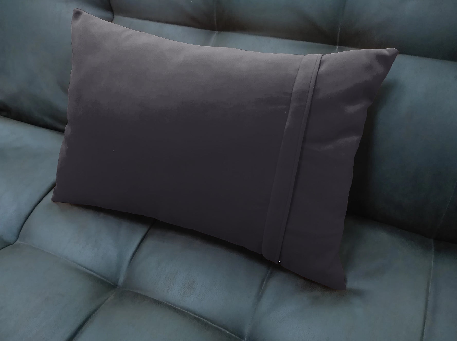 CASABLEU VELVET RECTANGULAR CUSHION COVER THROW PILLOW COVER FOR LIVING ROOM COUCH SINGLE SOFA, COLOURFUL MODERN 12 X 18 INCHES / 30 X 45 CM (COLOUR - D-GREY) (Pack of 2)